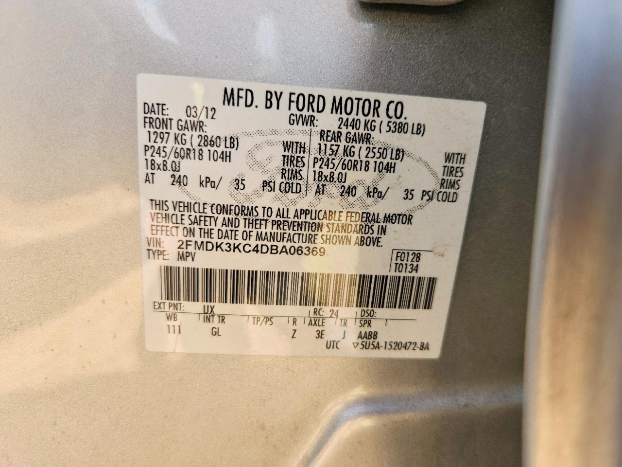 2013 Ford Edge Limited Silver vin: 2FMDK3KC4DBA06369