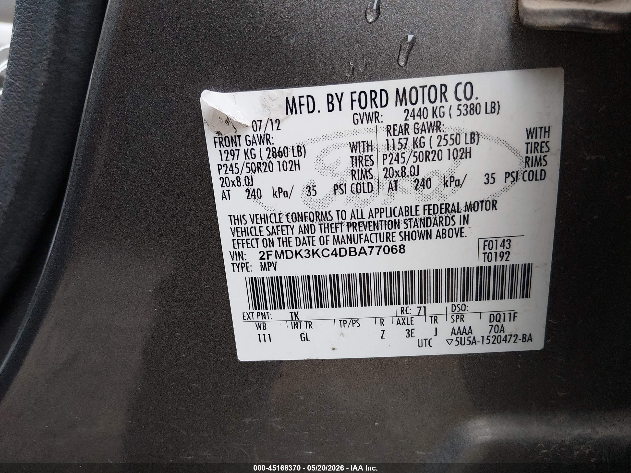 2013 Ford Edge Limited Brown vin: 2FMDK3KC4DBA77068