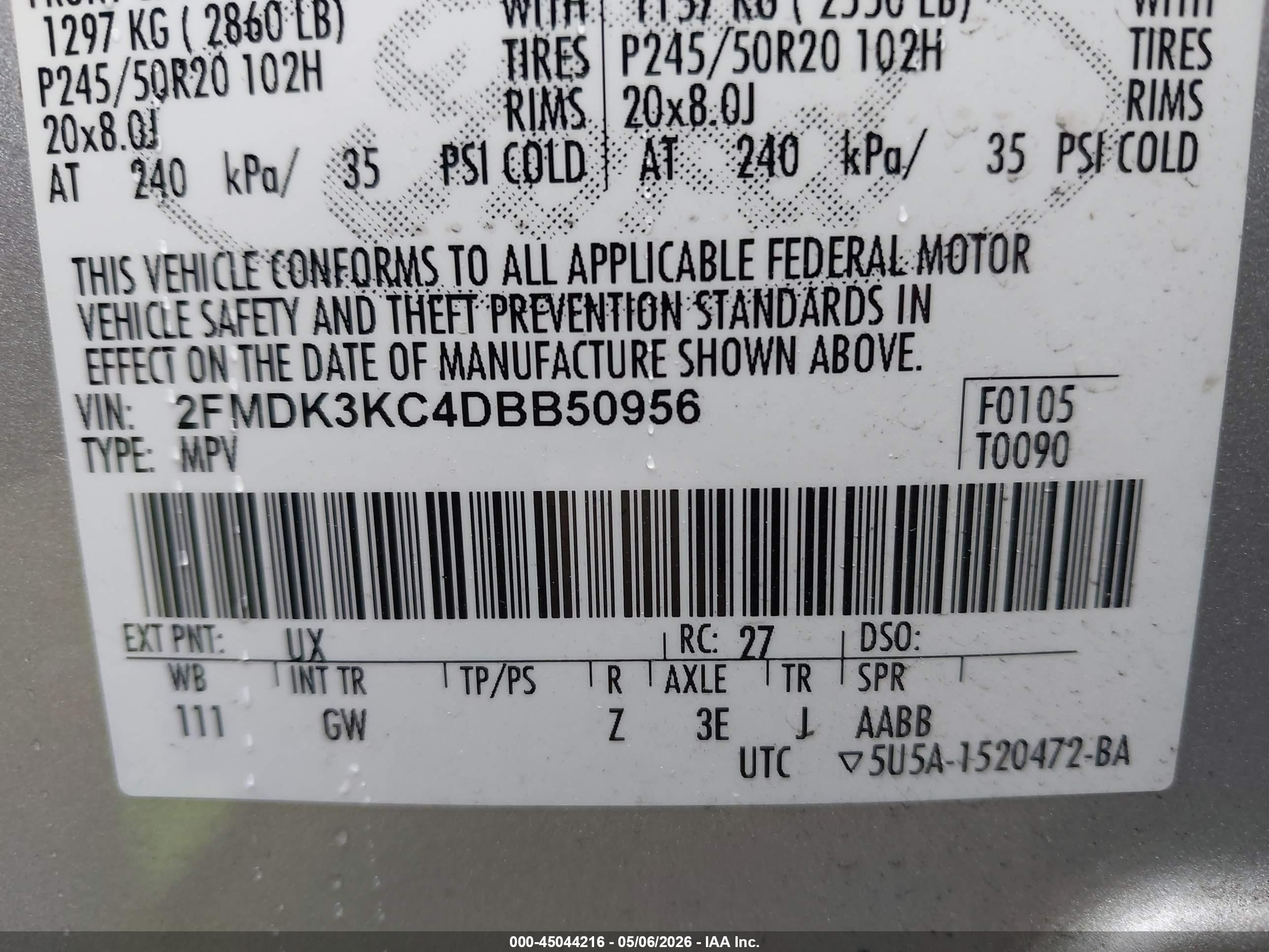 2013 Ford Edge Limited Silver vin: 2FMDK3KC4DBB50956