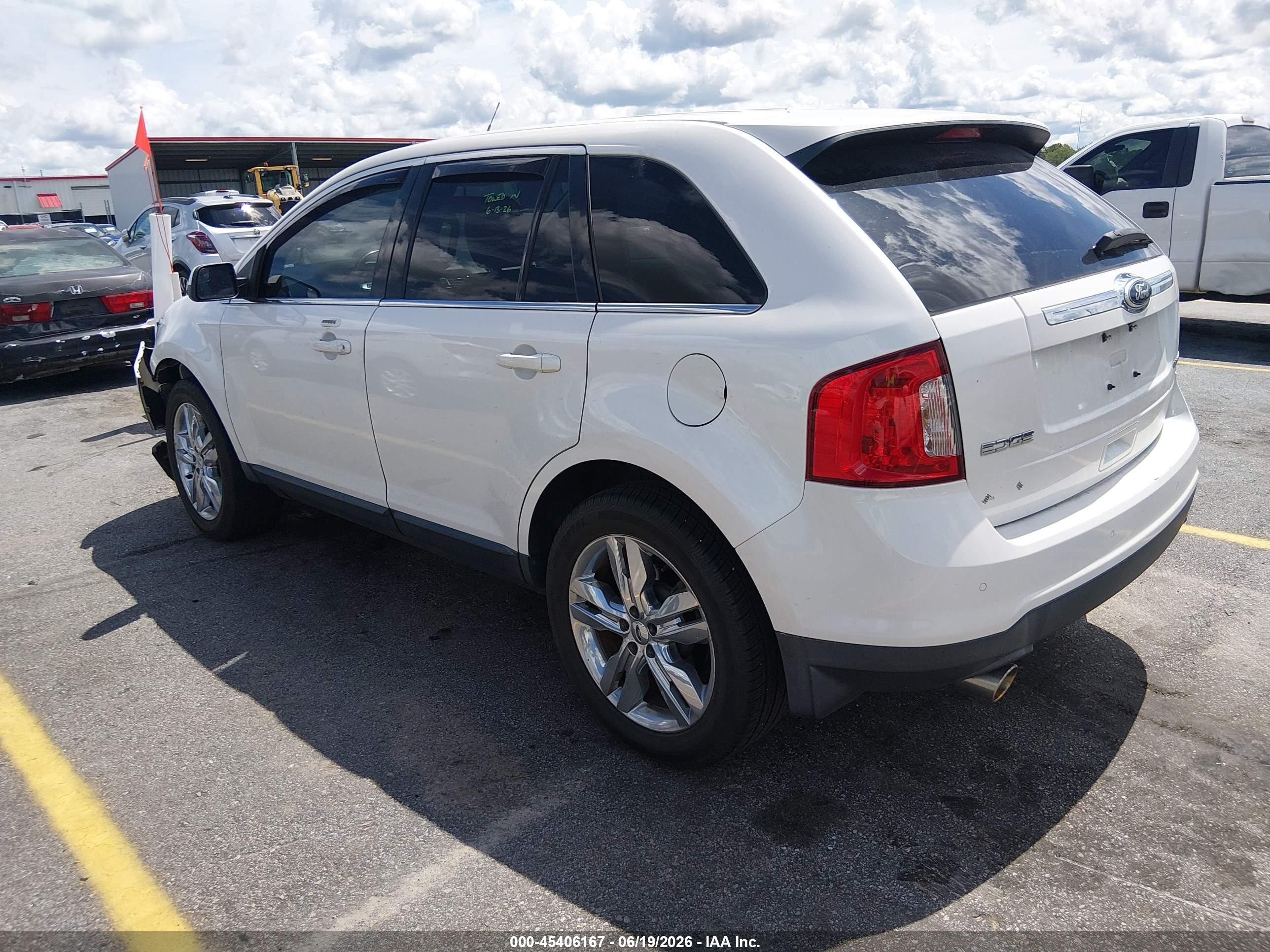 2013 Ford Edge Limited White vin: 2FMDK3KC4DBC54928