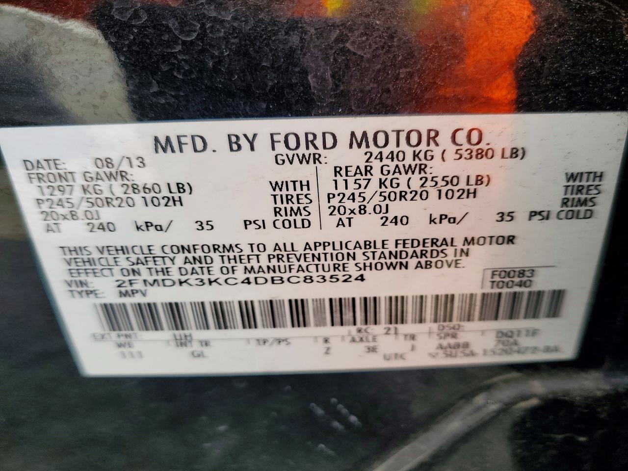 2013 Ford Edge Limited Black vin: 2FMDK3KC4DBC83524