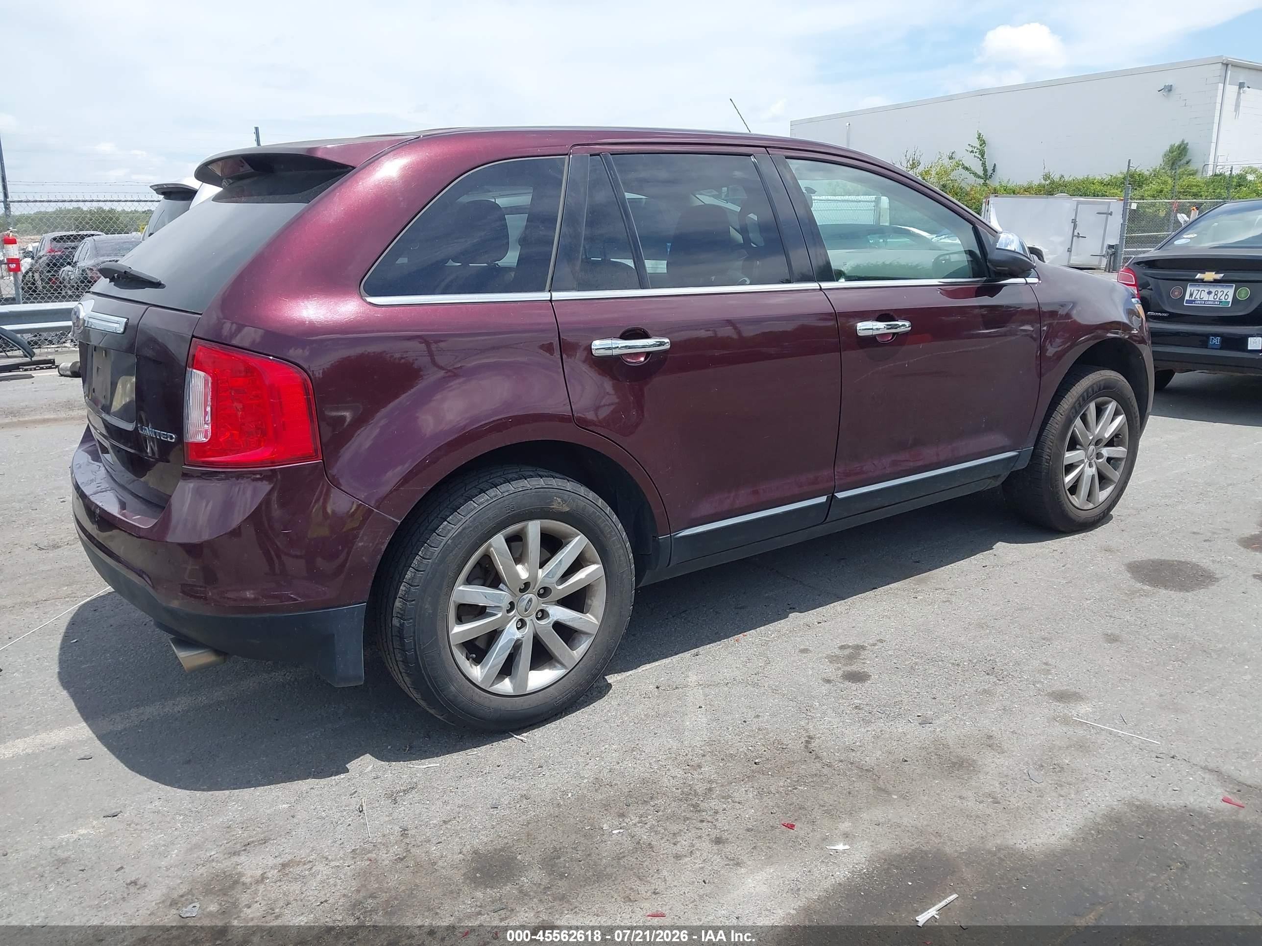 2011 Ford Edge Limited Burgundy vin: 2FMDK3KC5BBA92966