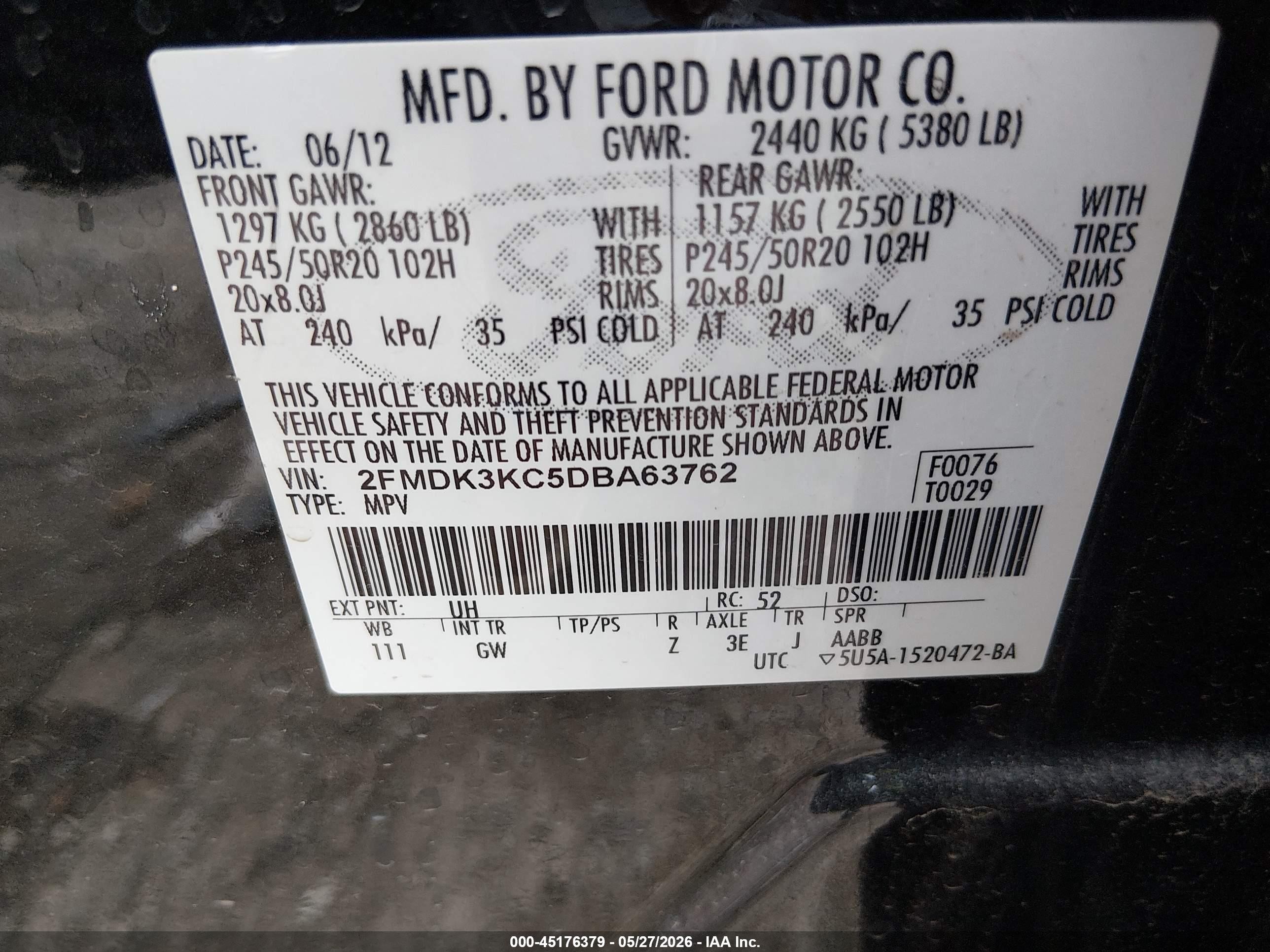 2013 Ford Edge Limited Black vin: 2FMDK3KC5DBA63762