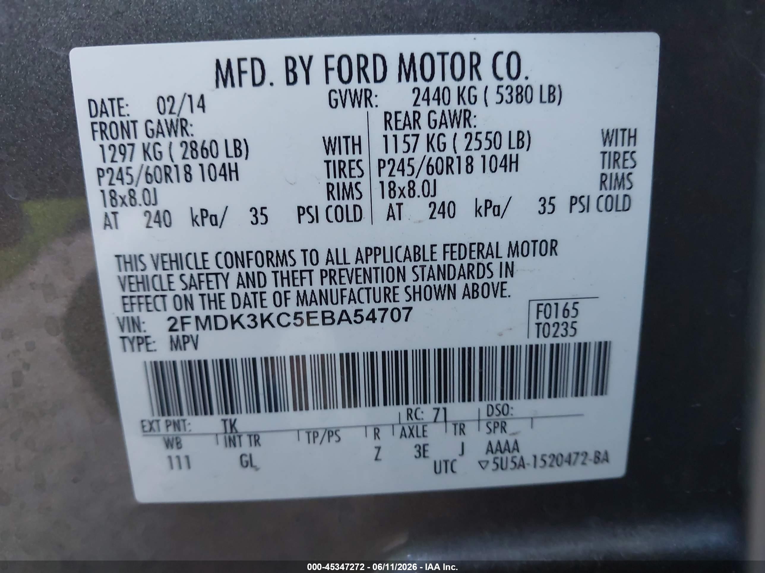 2014 Ford Edge Limited Tan vin: 2FMDK3KC5EBA54707