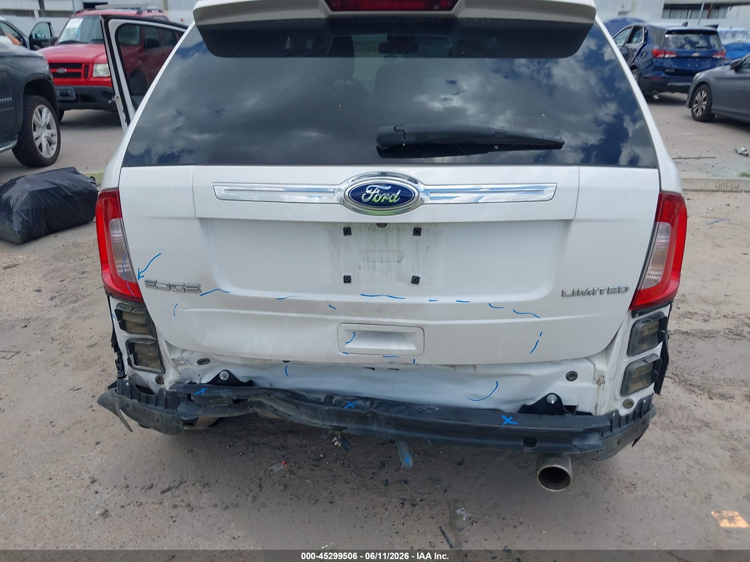 2011 Ford Edge Limited Белый vin: 2FMDK3KC6BBA12204