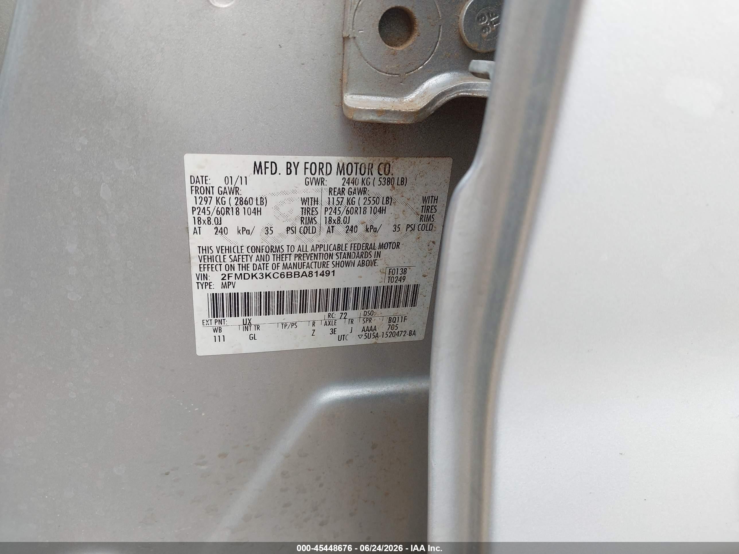 2011 Ford Edge Limited Silver vin: 2FMDK3KC6BBA81491