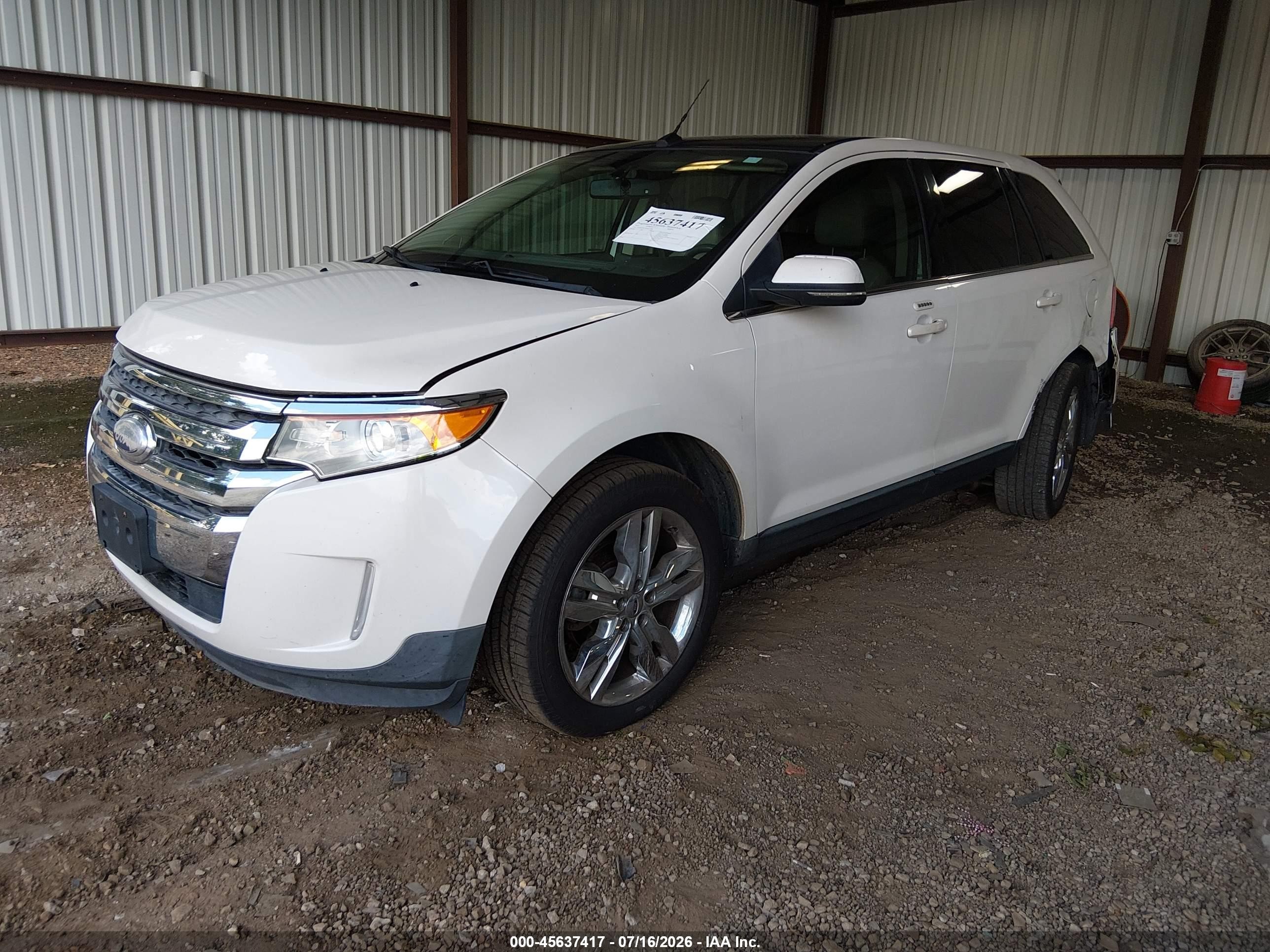 2013 Ford Edge Limited White vin: 2FMDK3KC6DBA30592