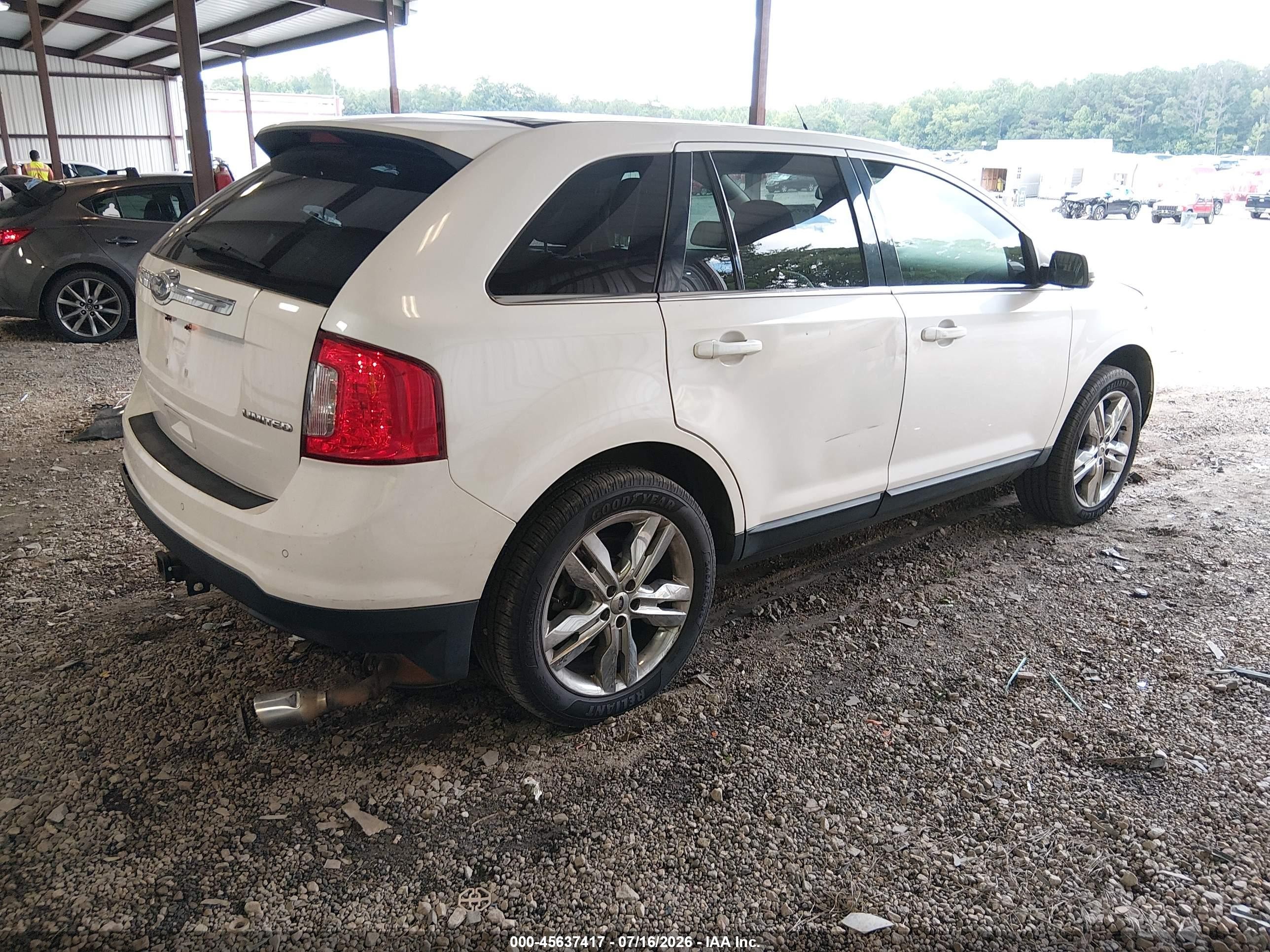 2013 Ford Edge Limited White vin: 2FMDK3KC6DBA30592