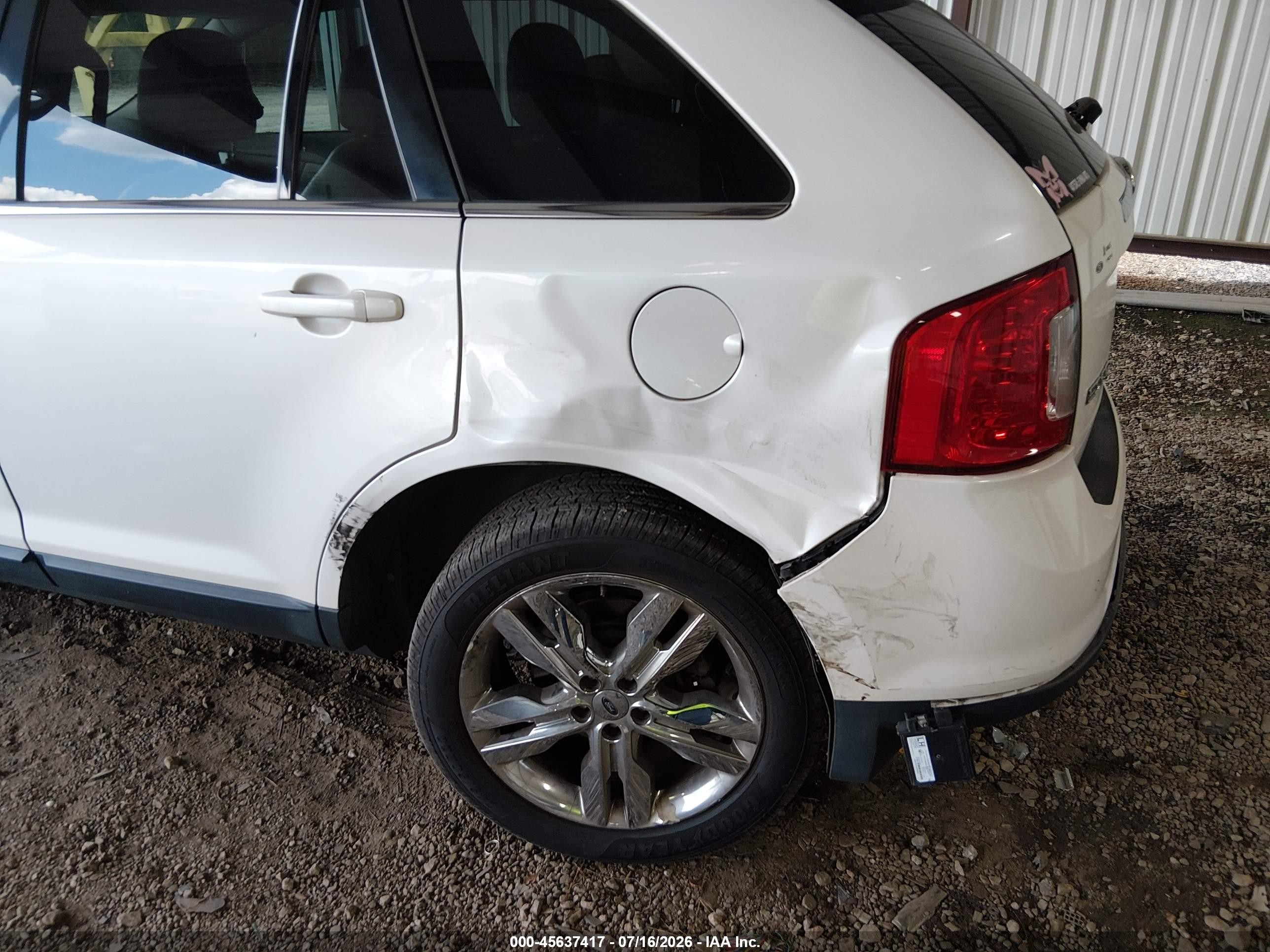 2013 Ford Edge Limited White vin: 2FMDK3KC6DBA30592