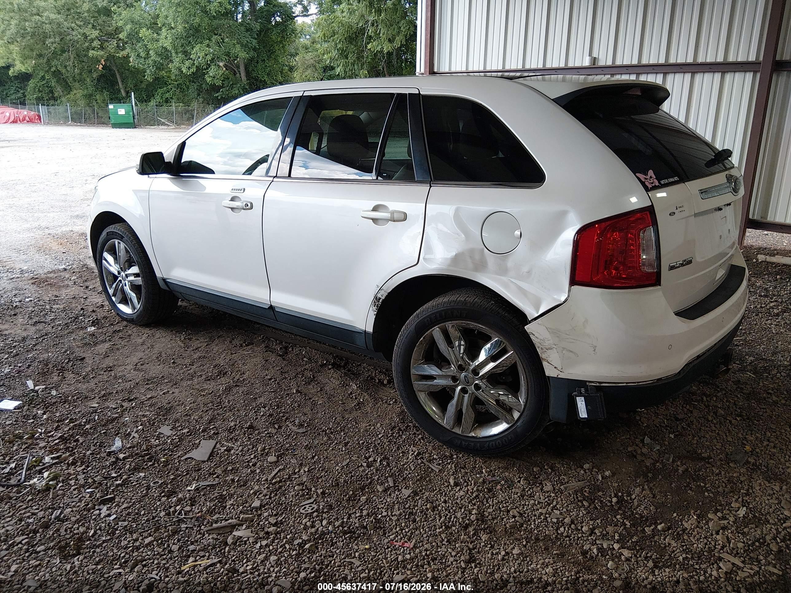2013 Ford Edge Limited White vin: 2FMDK3KC6DBA30592
