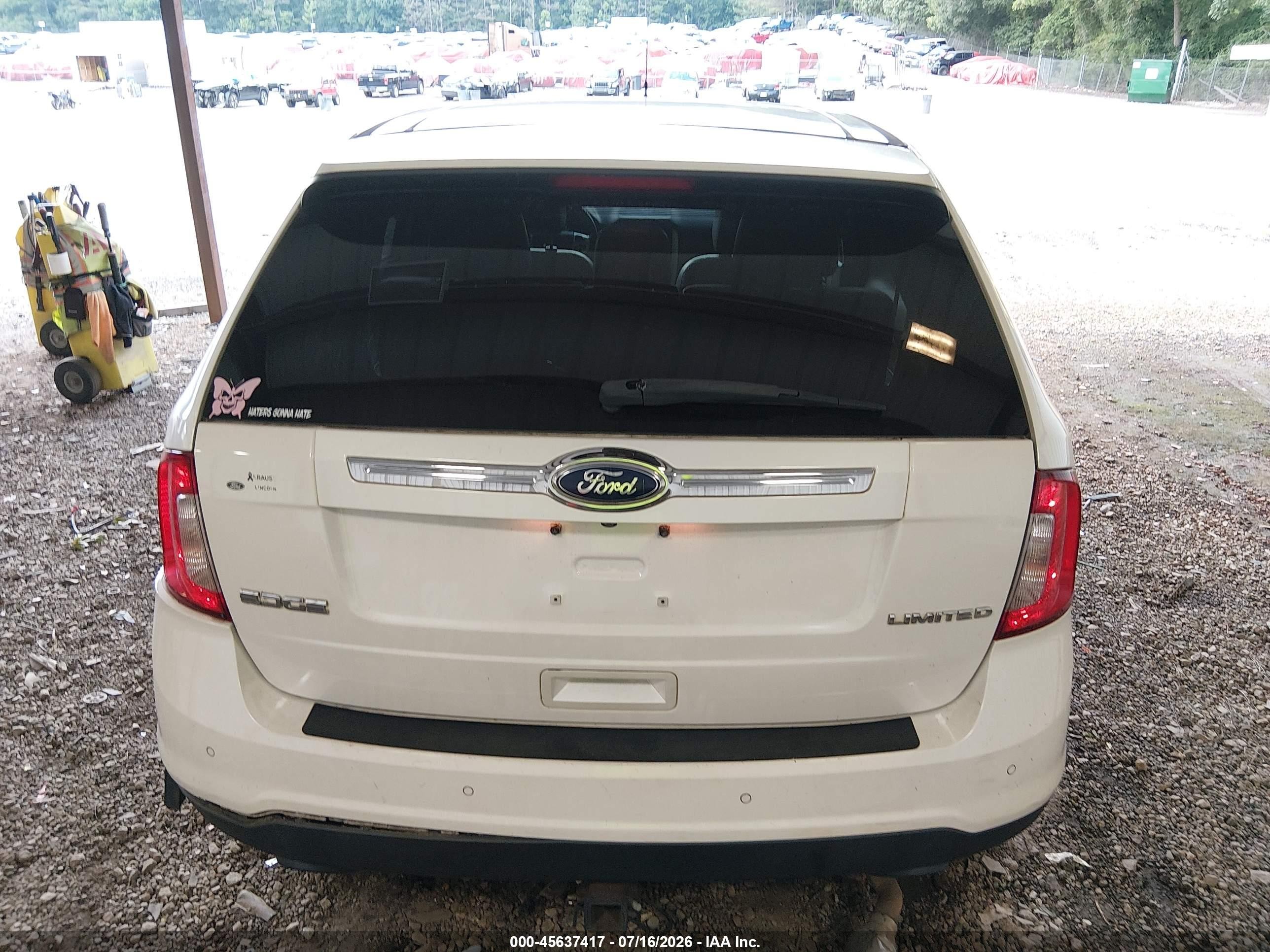 2013 Ford Edge Limited White vin: 2FMDK3KC6DBA30592