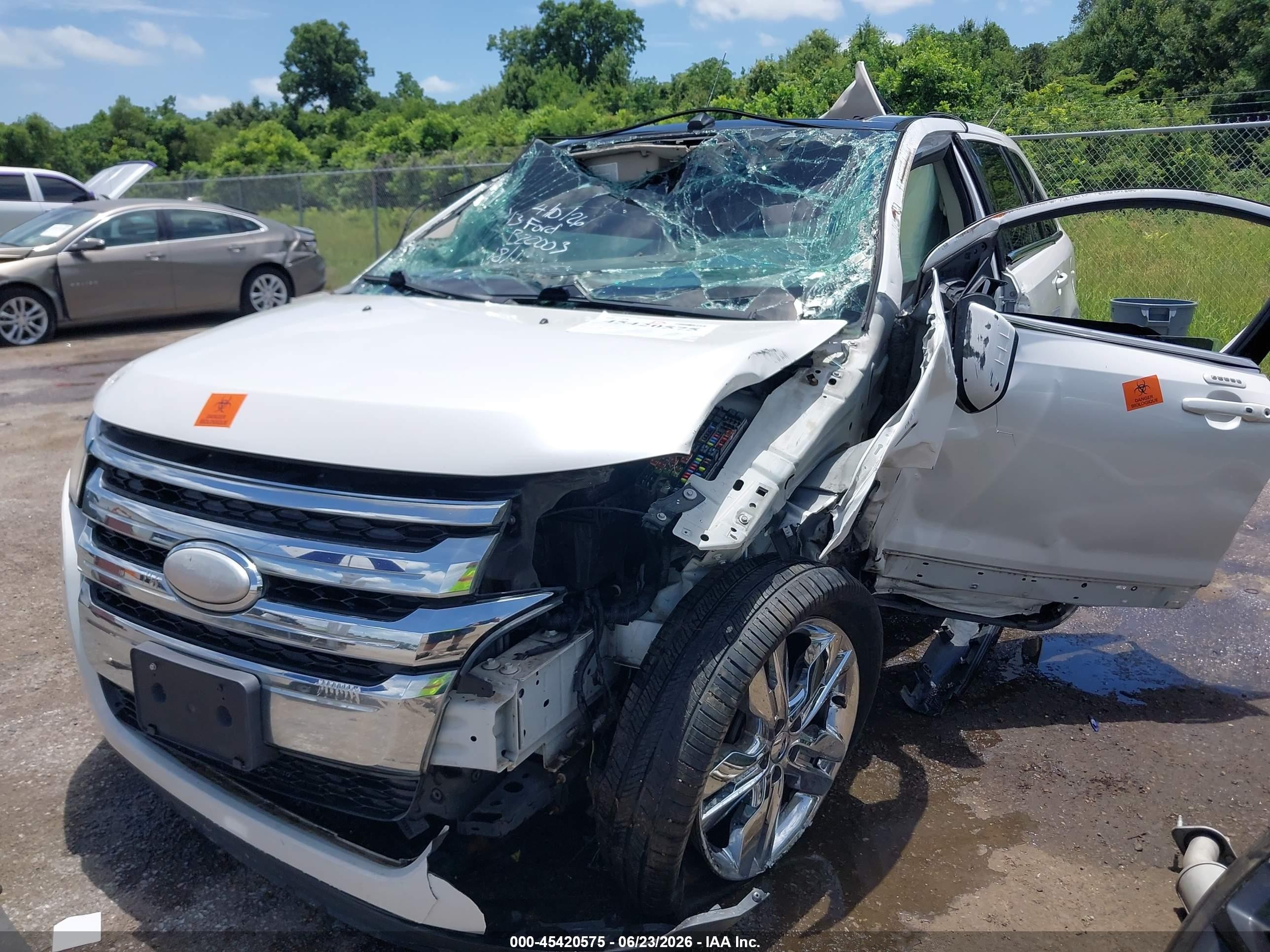 2013 Ford Edge Limited White vin: 2FMDK3KC6DBB20003