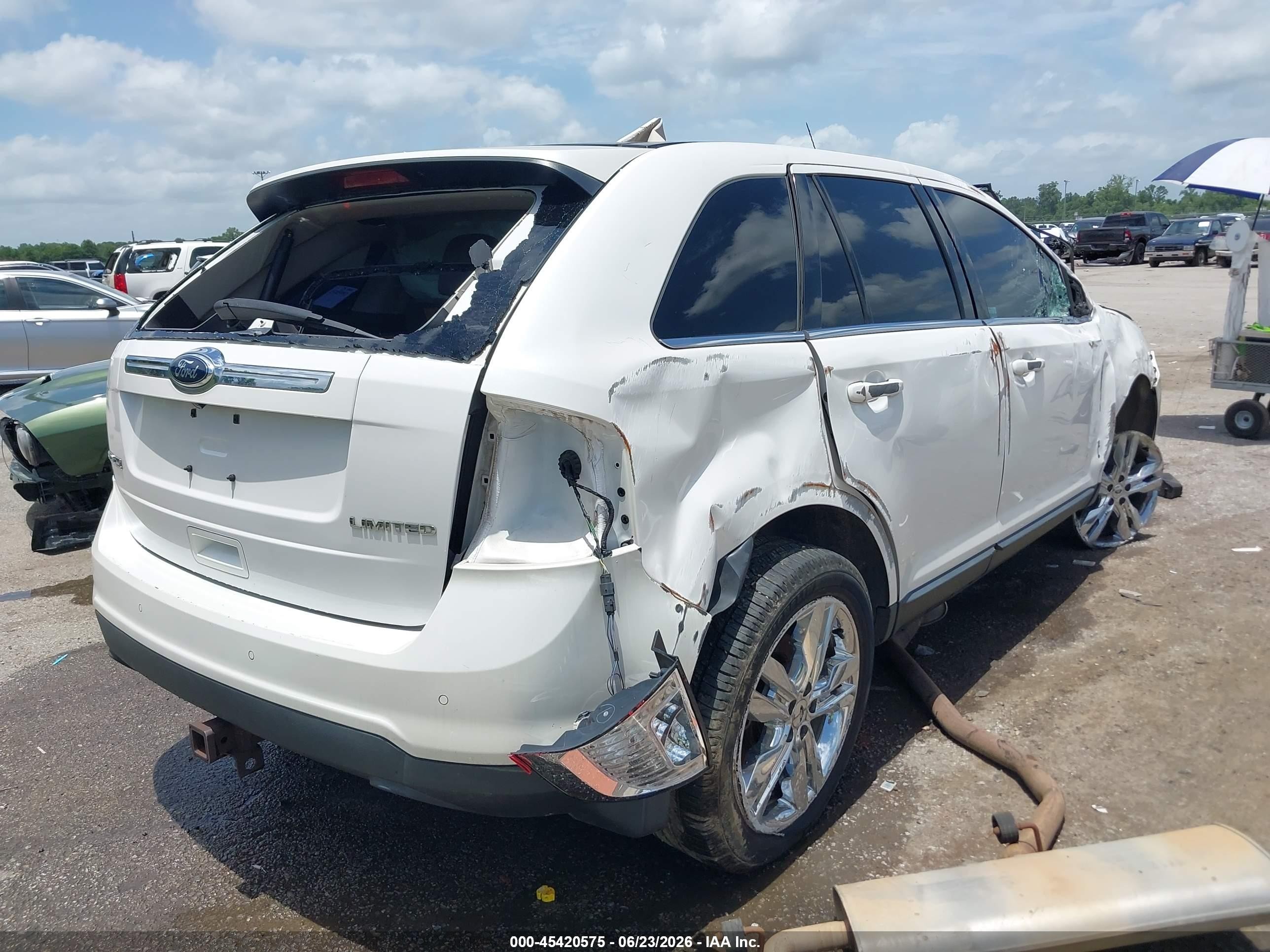 2013 Ford Edge Limited White vin: 2FMDK3KC6DBB20003
