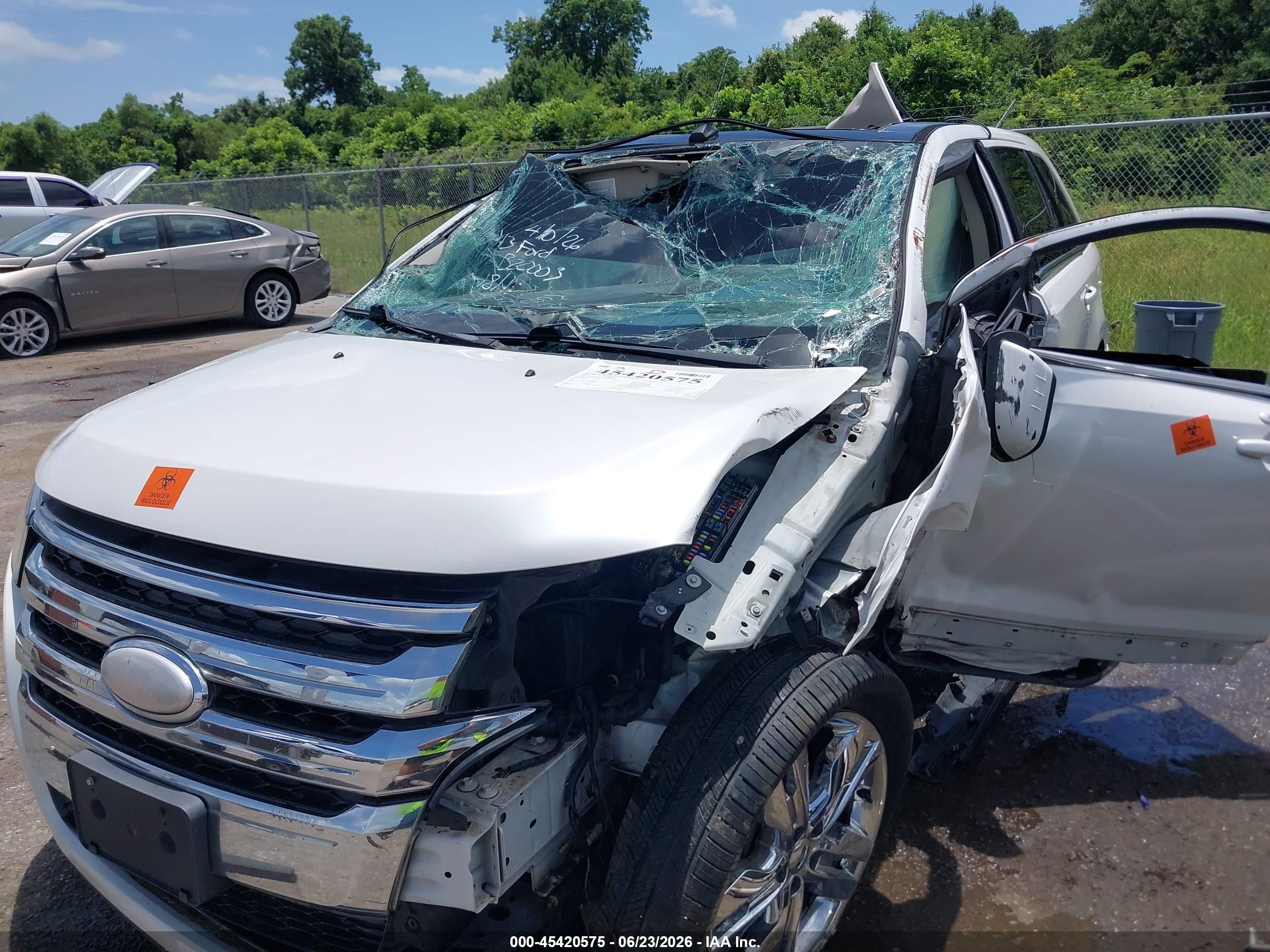2013 Ford Edge Limited White vin: 2FMDK3KC6DBB20003