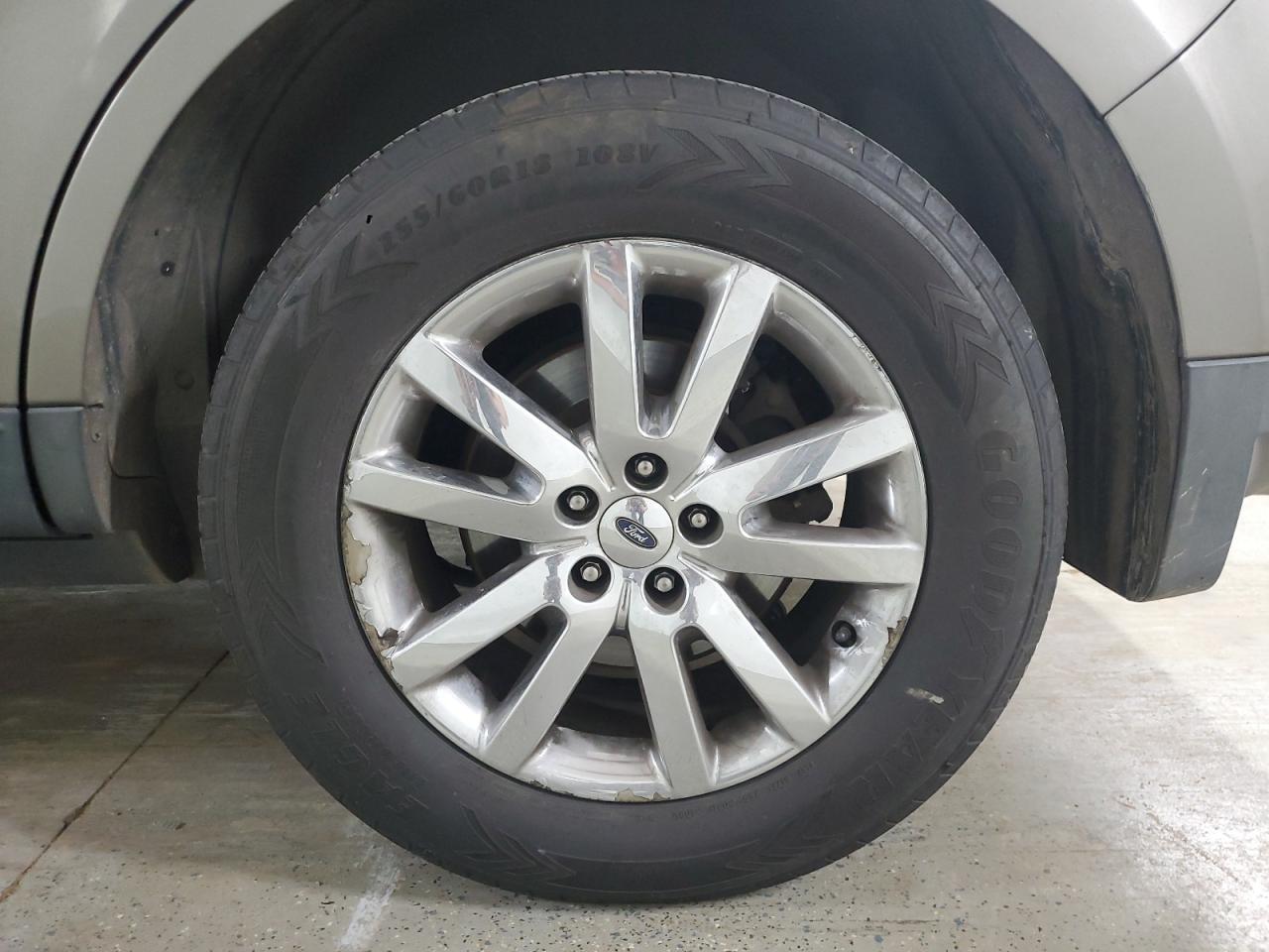 2013 Ford Edge Limited Brown vin: 2FMDK3KC6DBB95669 Damage: Left Rear Wheel, Peeling, > 12 Inches