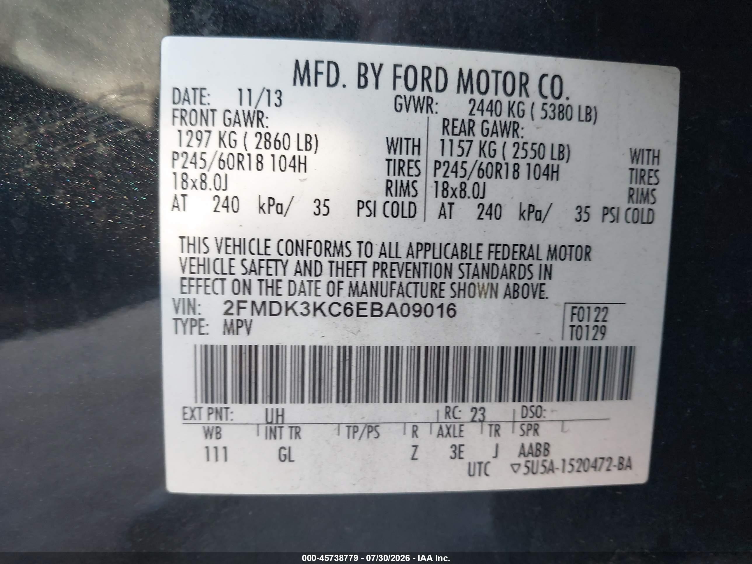 2014 Ford Edge Limited Black vin: 2FMDK3KC6EBA09016
