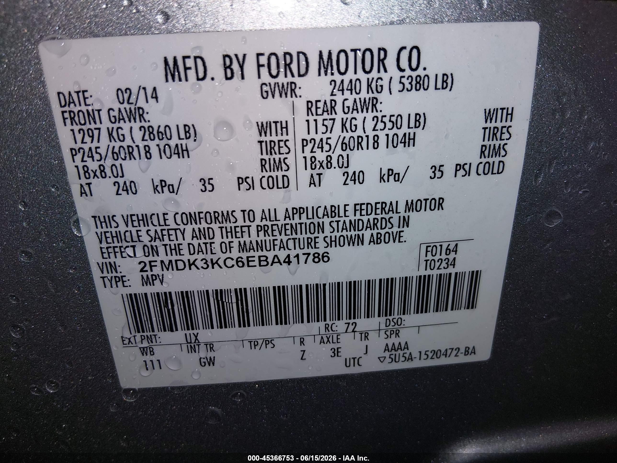 2014 Ford Edge Limited Silver vin: 2FMDK3KC6EBA41786
