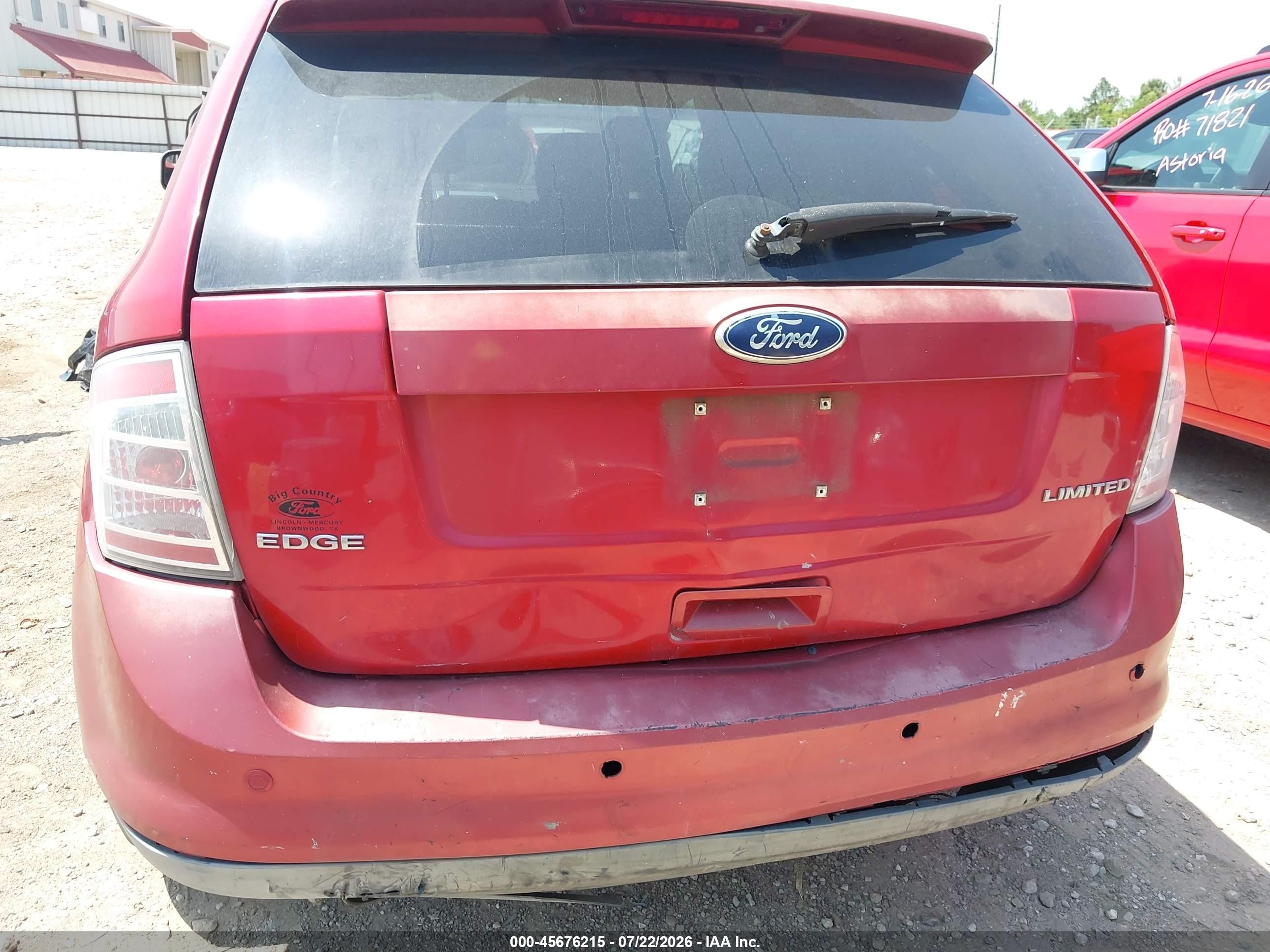 2010 Ford Edge Limited Red vin: 2FMDK3KC7ABB46654