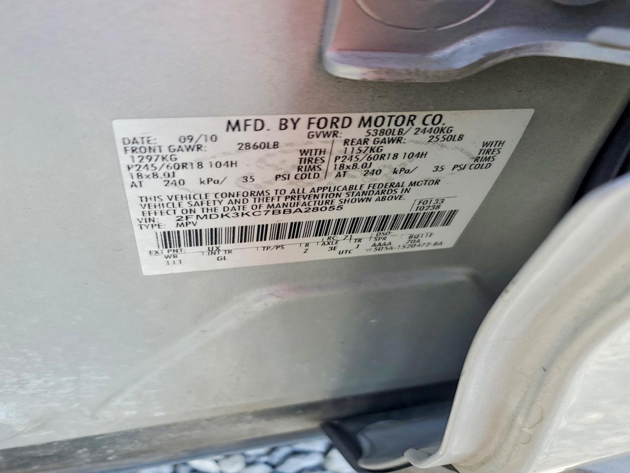 2011 Ford Edge Limited Silver vin: 2FMDK3KC7BBA28055
