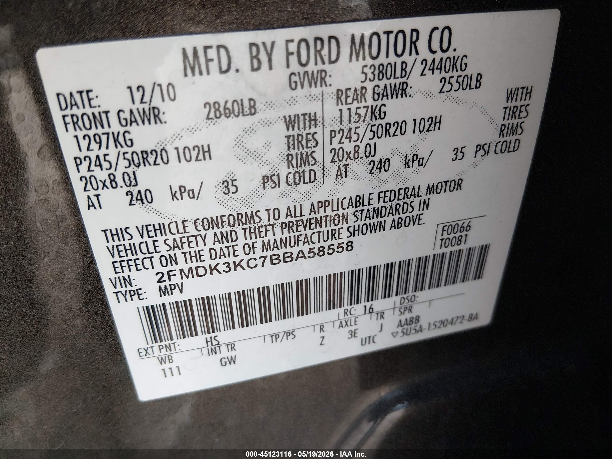2011 Ford Edge Limited Dark Brown vin: 2FMDK3KC7BBA58558