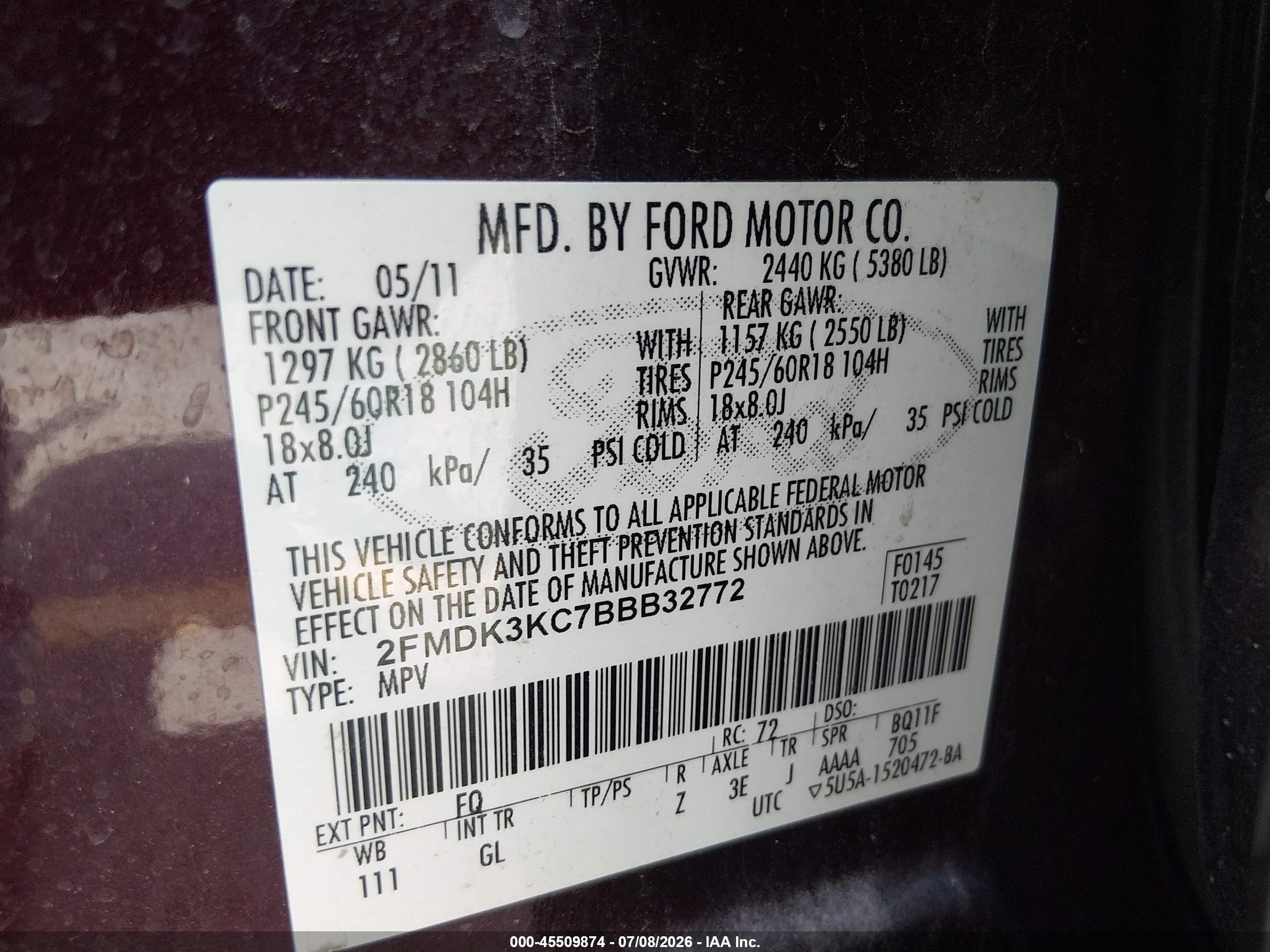 2011 Ford Edge Limited Purple vin: 2FMDK3KC7BBB32772