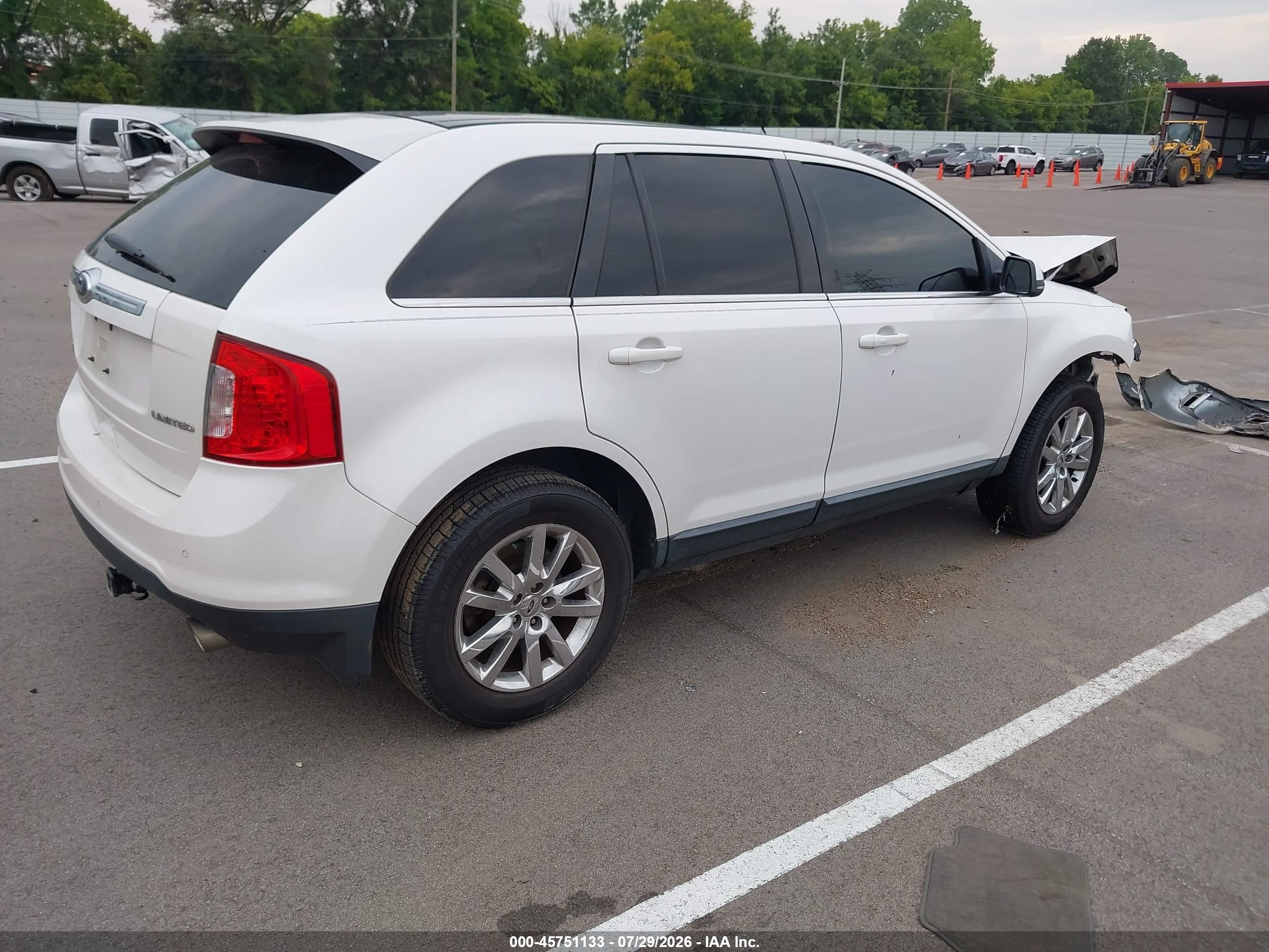 2013 Ford Edge Limited White vin: 2FMDK3KC7DBA85486