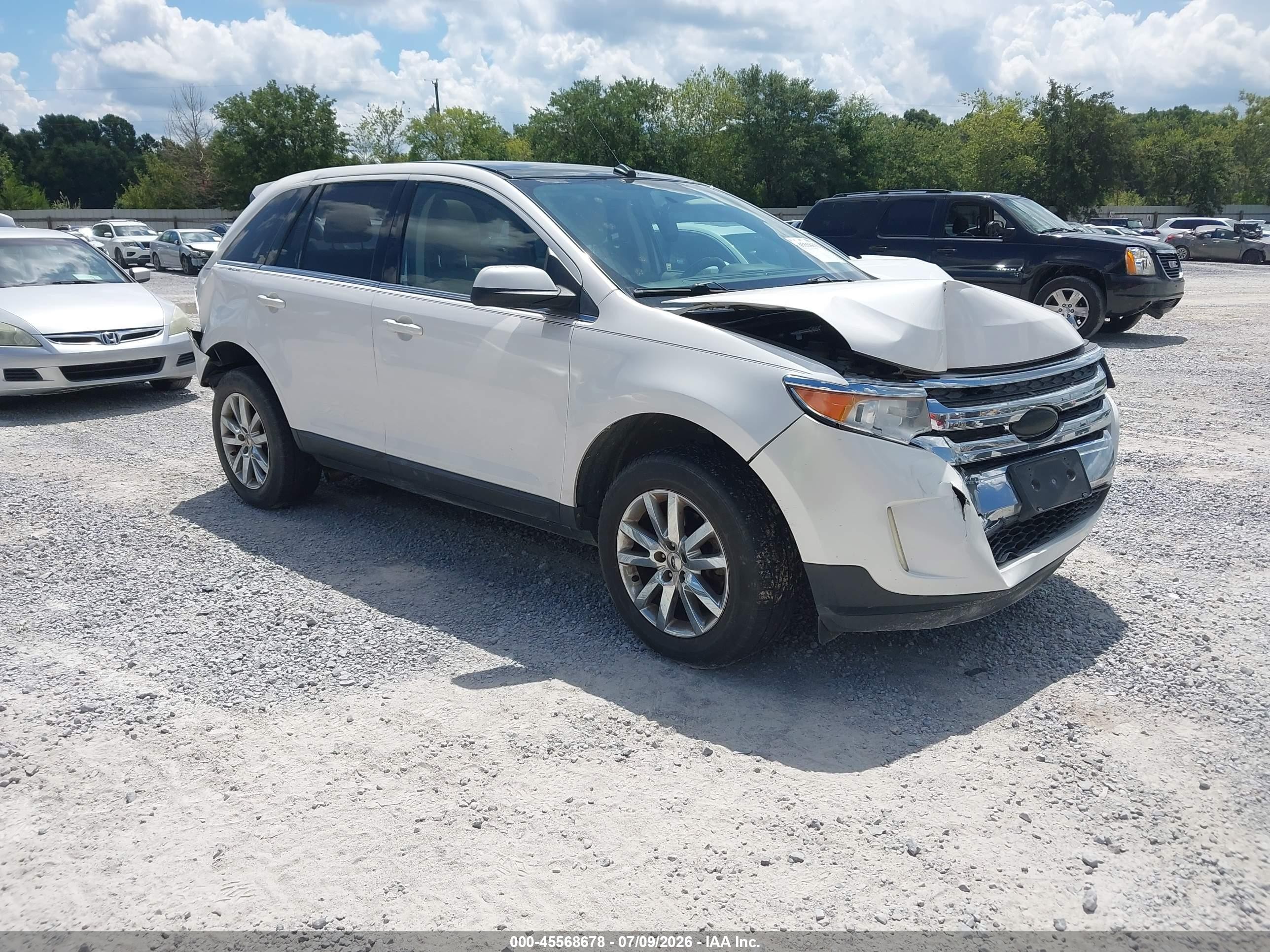 2013 Ford Edge Limited White vin: 2FMDK3KC7DBB24478