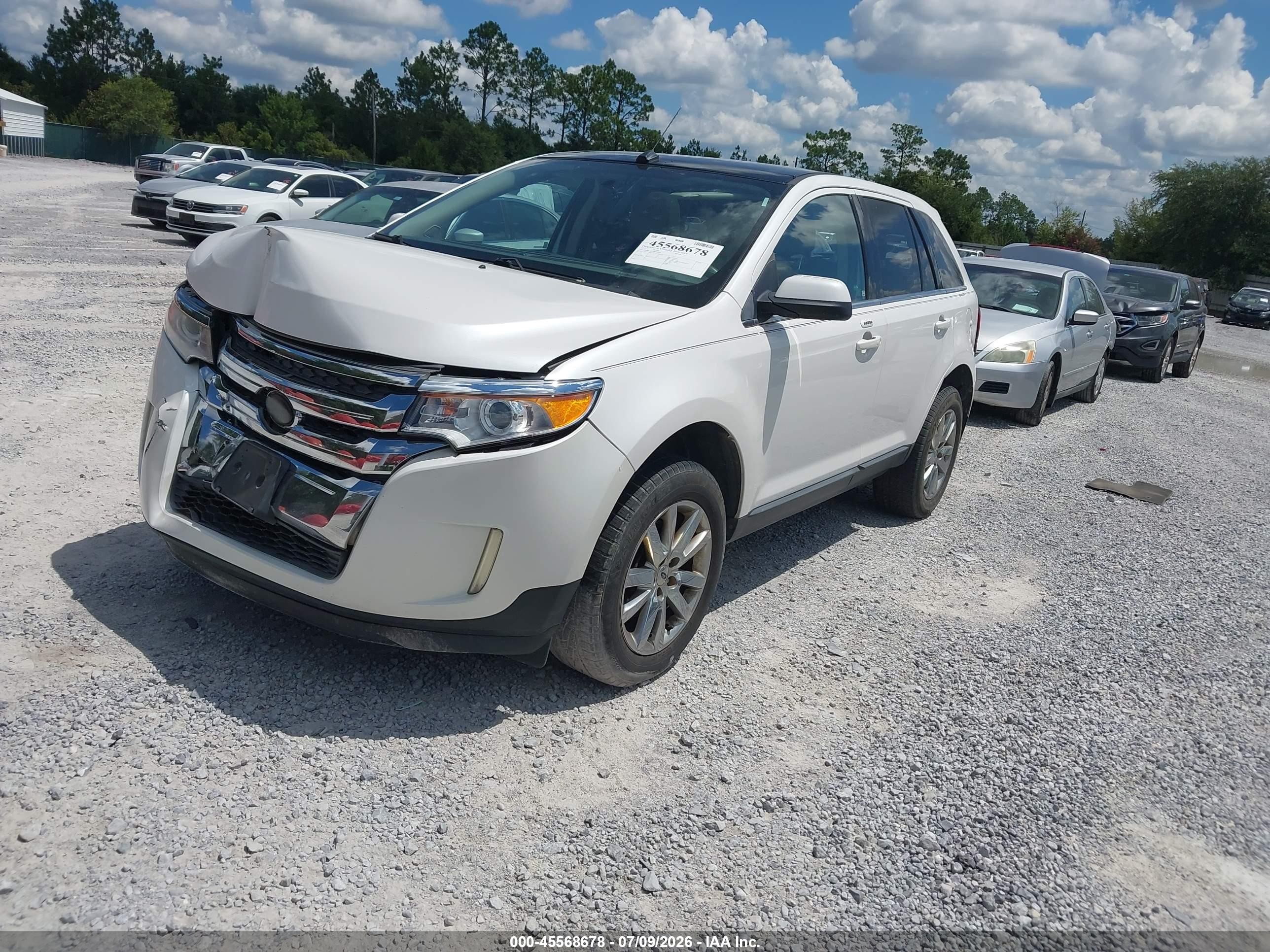 2013 Ford Edge Limited White vin: 2FMDK3KC7DBB24478