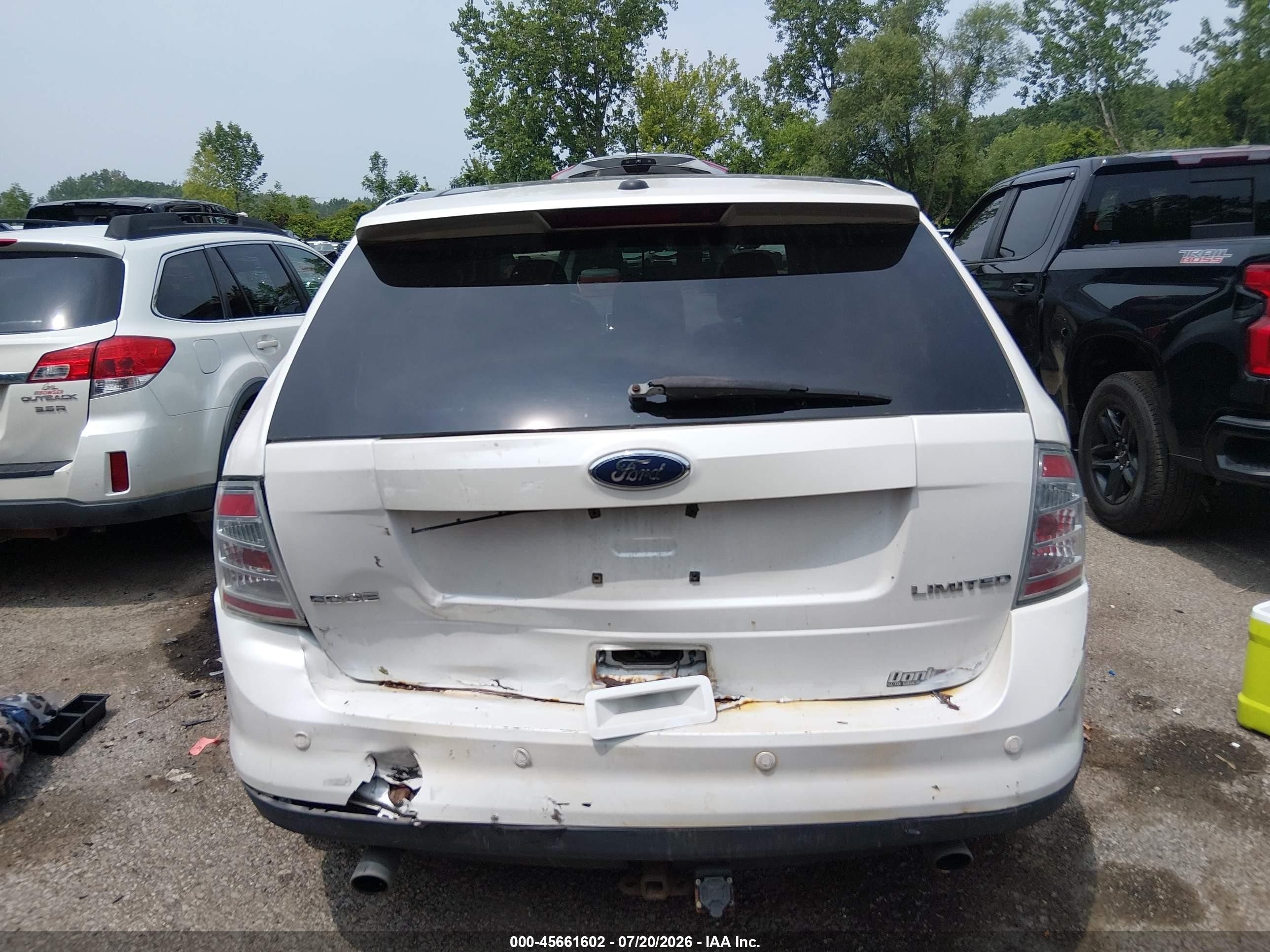 2010 Ford Edge Limited White vin: 2FMDK3KC8ABA41511