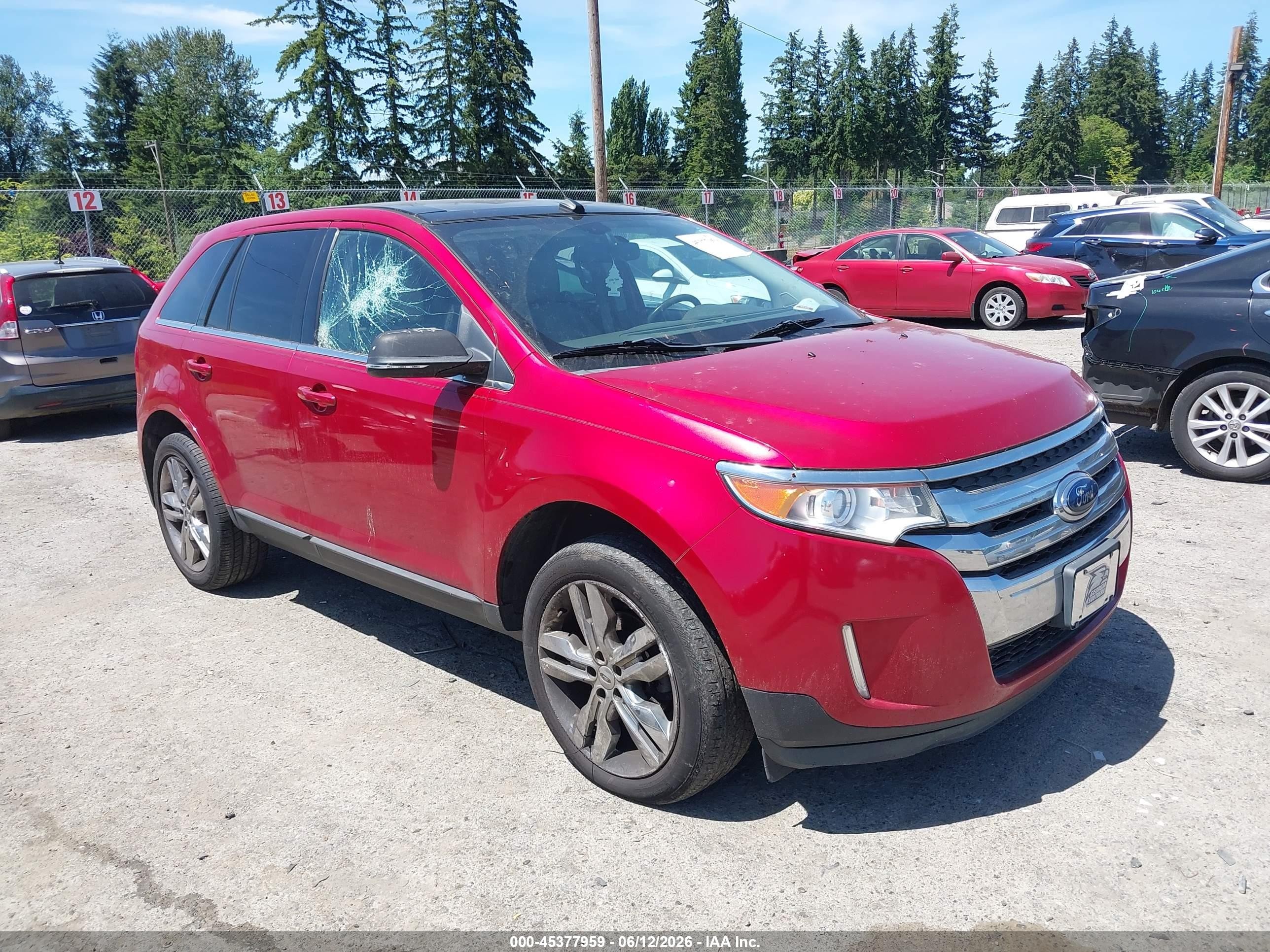 2012 Ford Edge Limited Red vin: 2FMDK3KC8CBA41043
