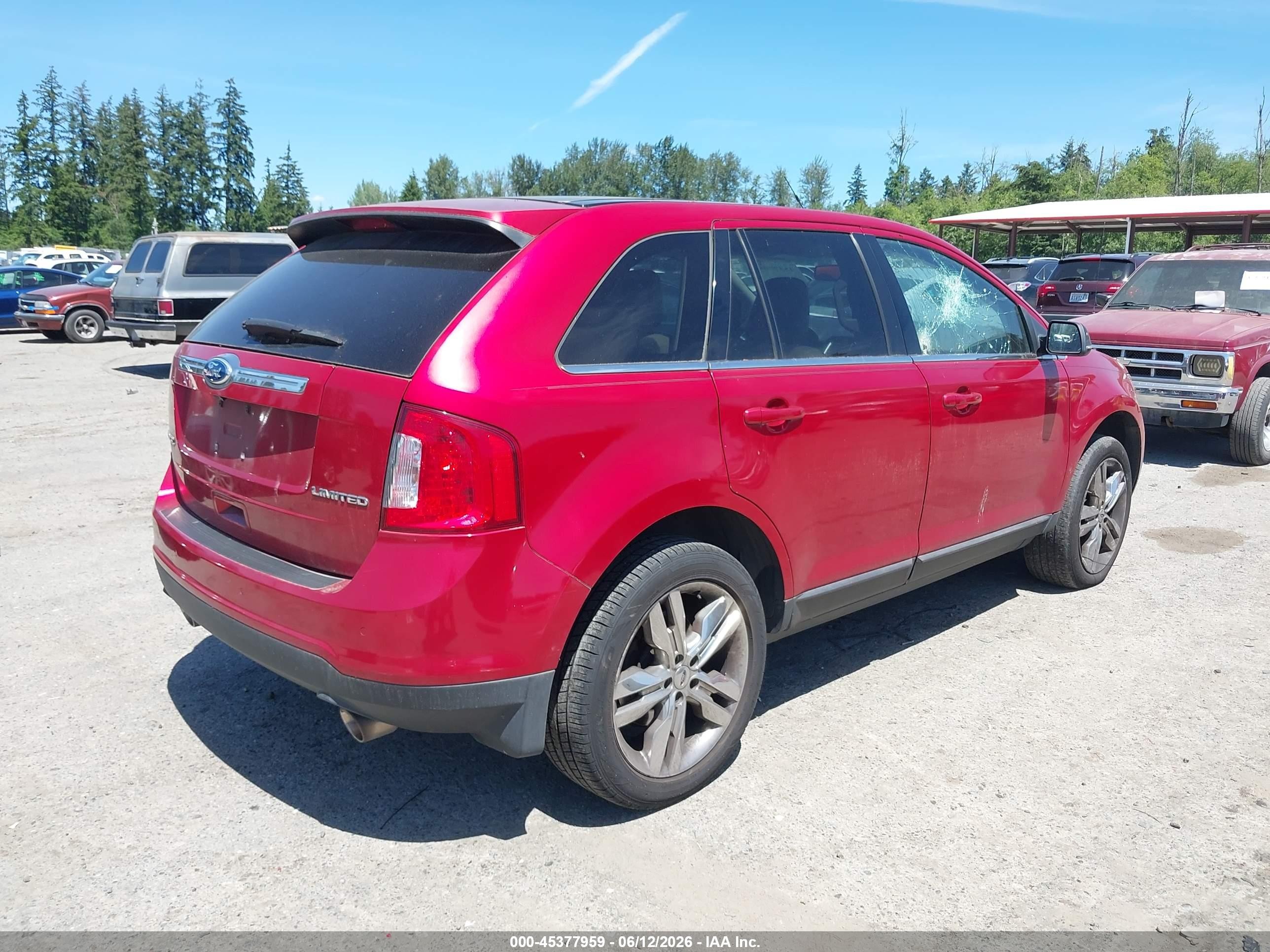 2012 Ford Edge Limited Red vin: 2FMDK3KC8CBA41043