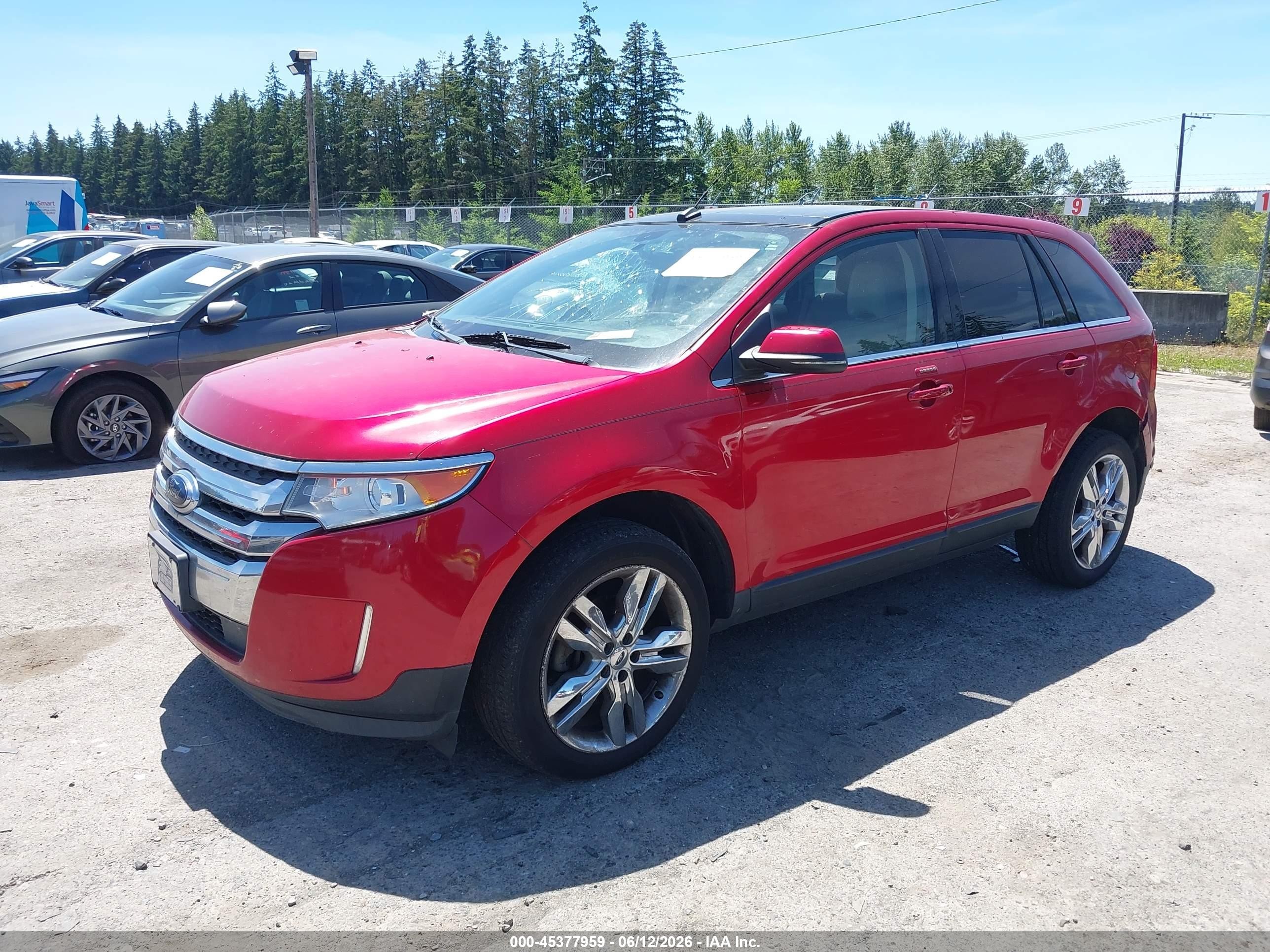 2012 Ford Edge Limited Red vin: 2FMDK3KC8CBA41043