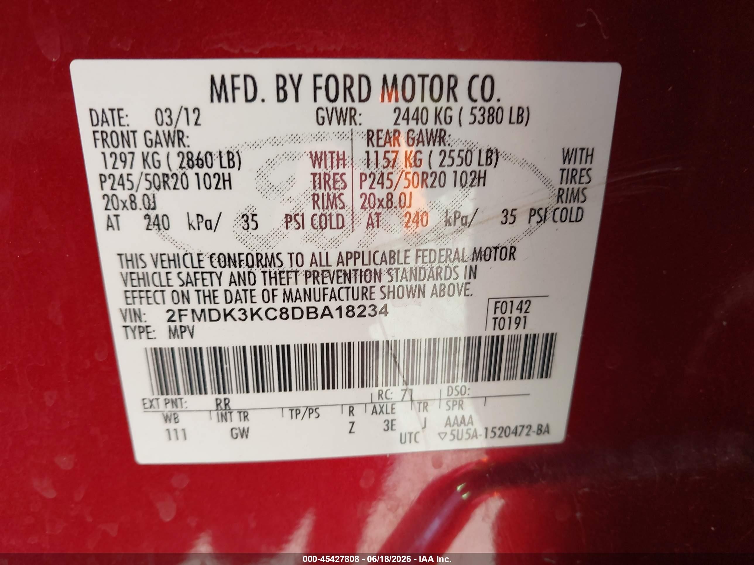 2013 Ford Edge Limited Maroon vin: 2FMDK3KC8DBA18234