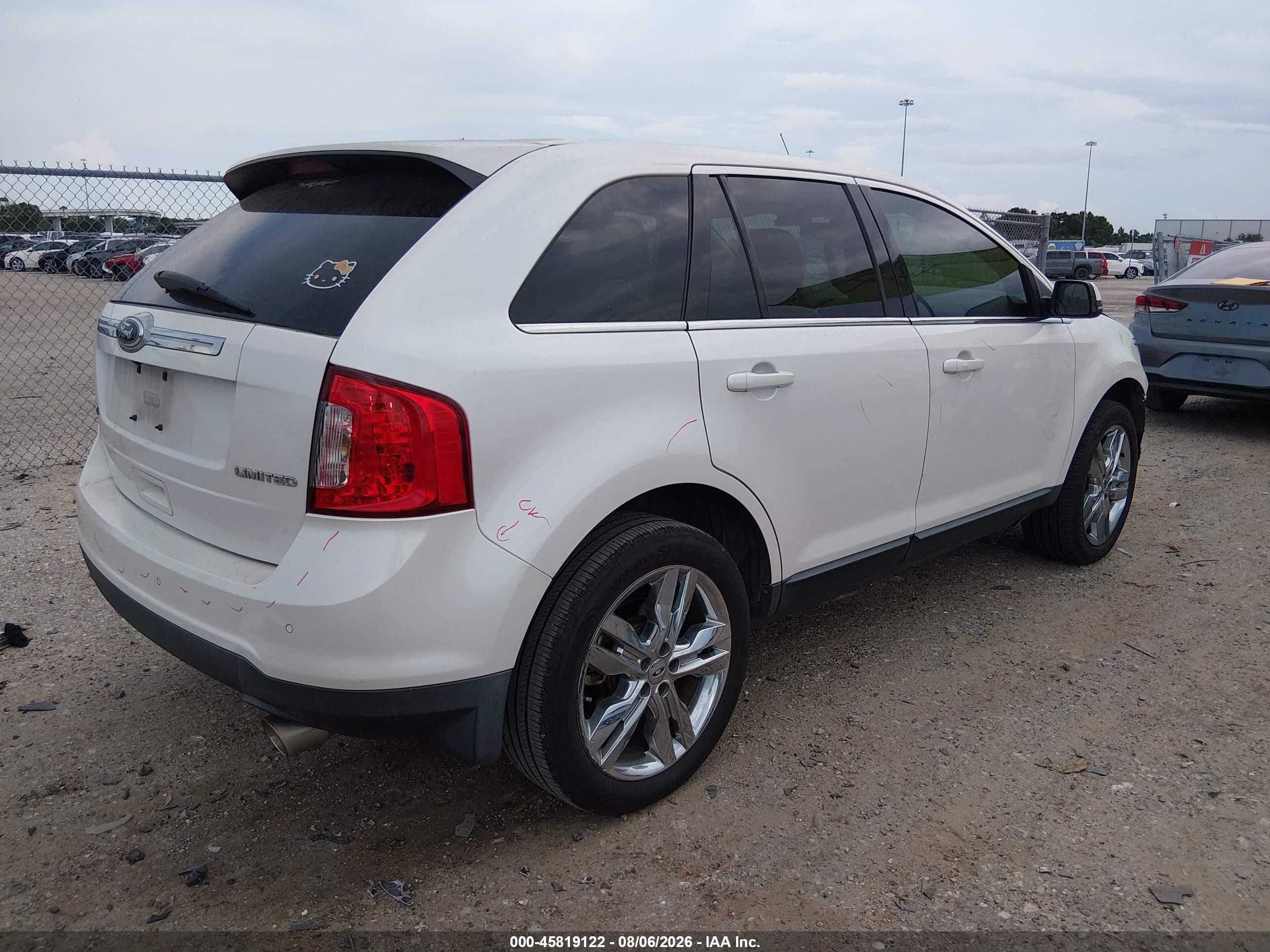 2013 Ford Edge Limited White vin: 2FMDK3KC8DBB10881