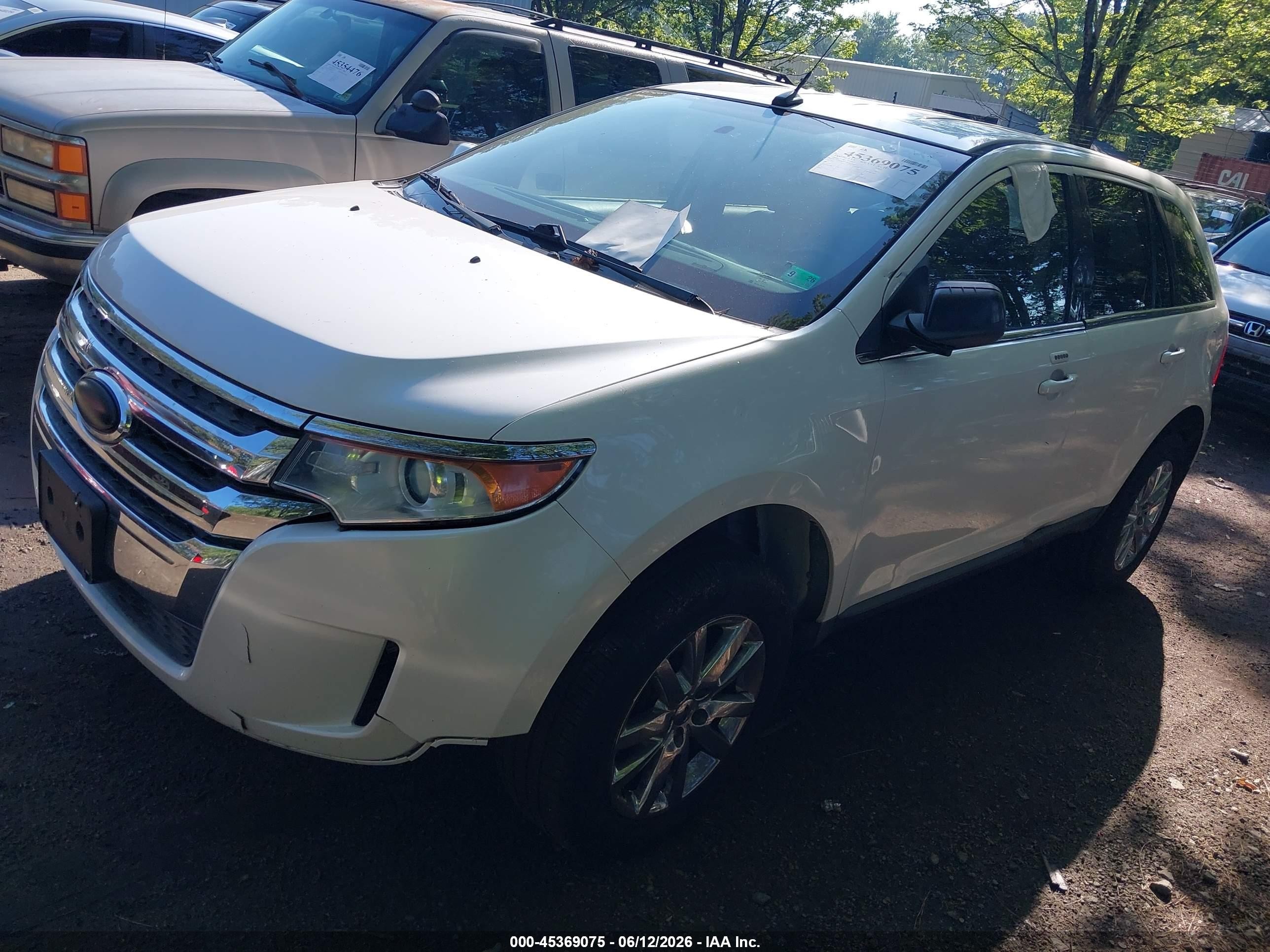 2013 Ford Edge Limited White vin: 2FMDK3KC8DBC87415