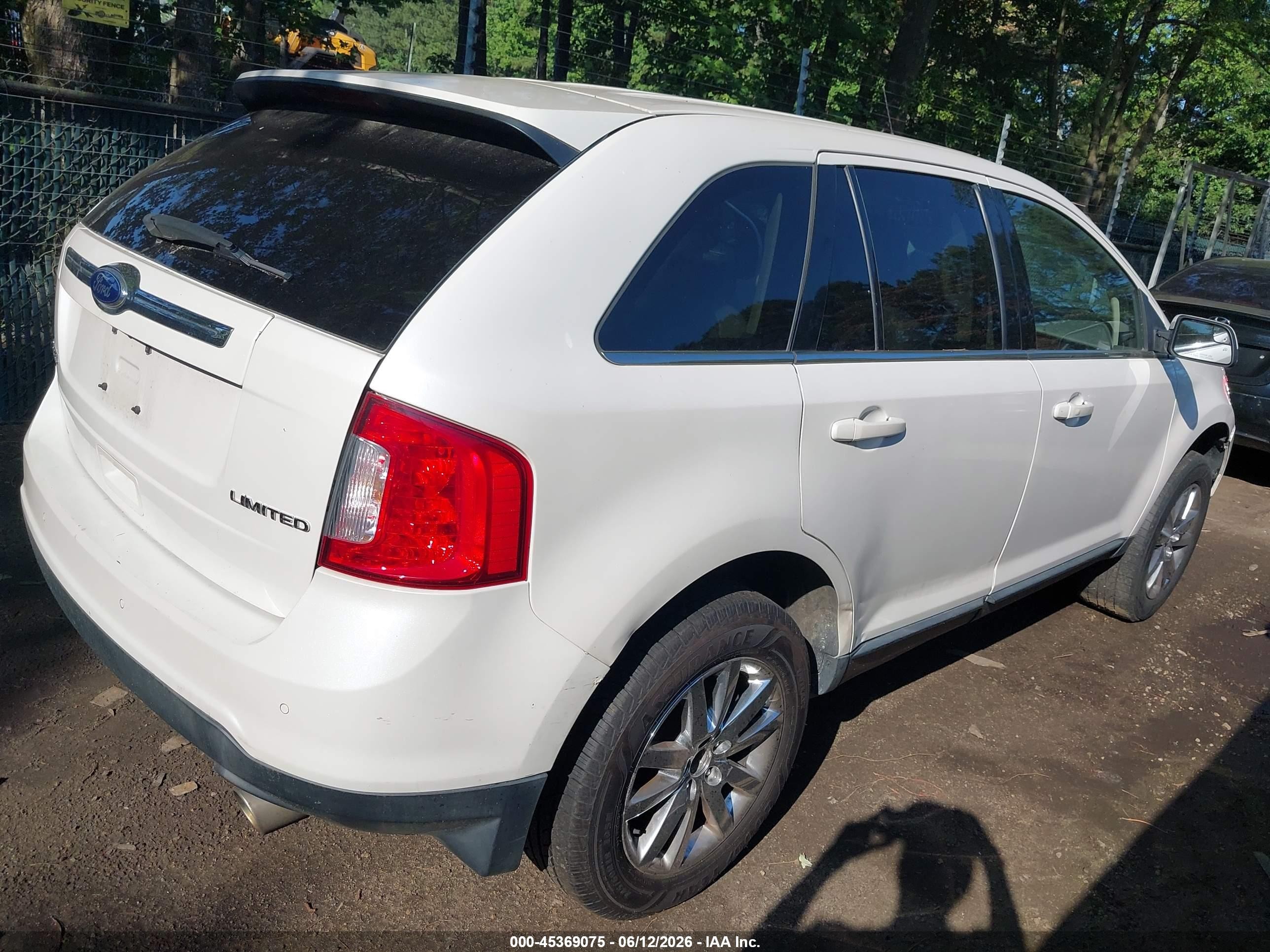 2013 Ford Edge Limited White vin: 2FMDK3KC8DBC87415