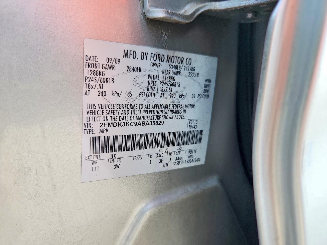 2010 Ford Edge Limited Silver vin: 2FMDK3KC9ABA35829