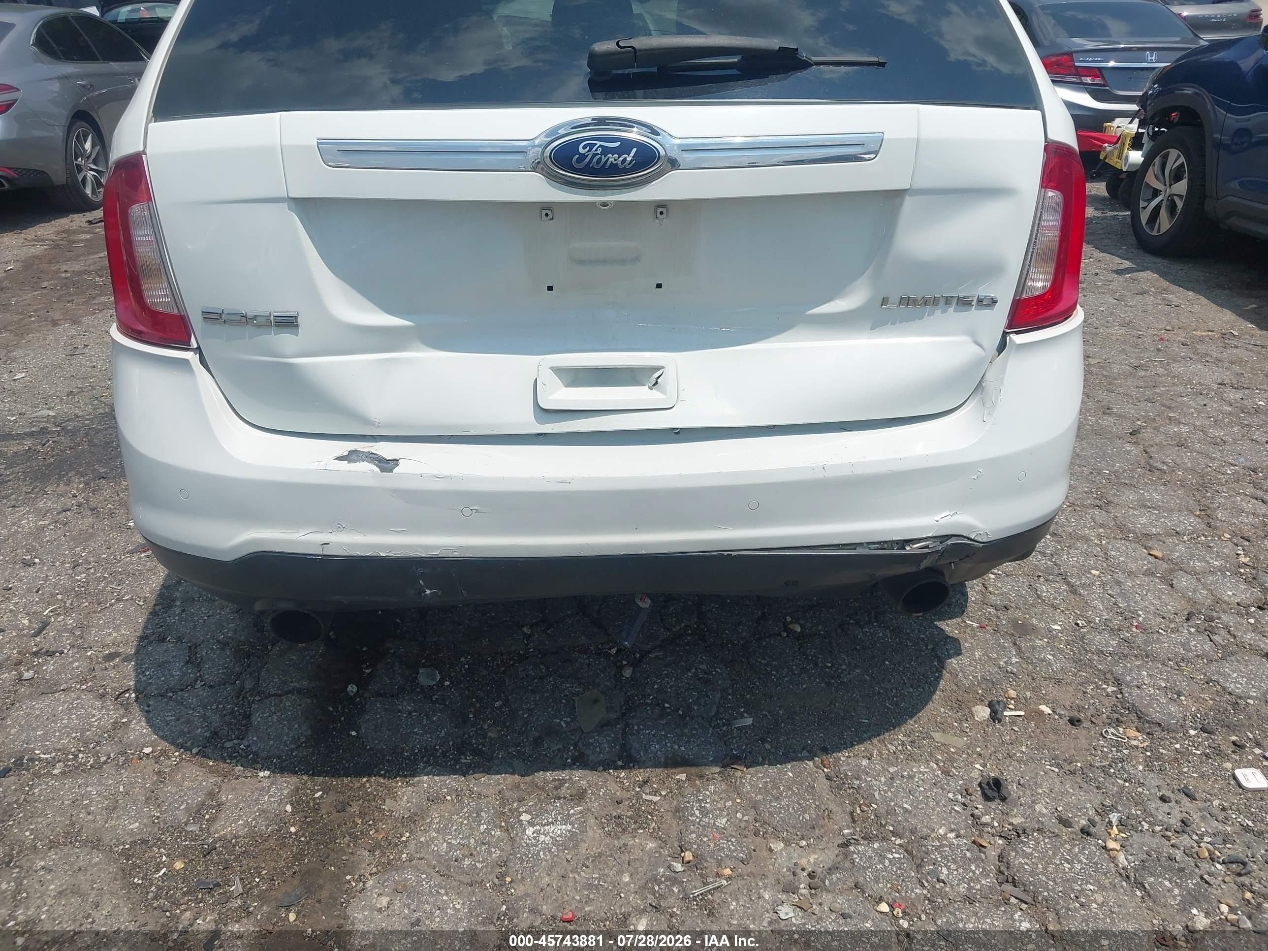 2012 Ford Edge Limited White vin: 2FMDK3KC9CBA25577