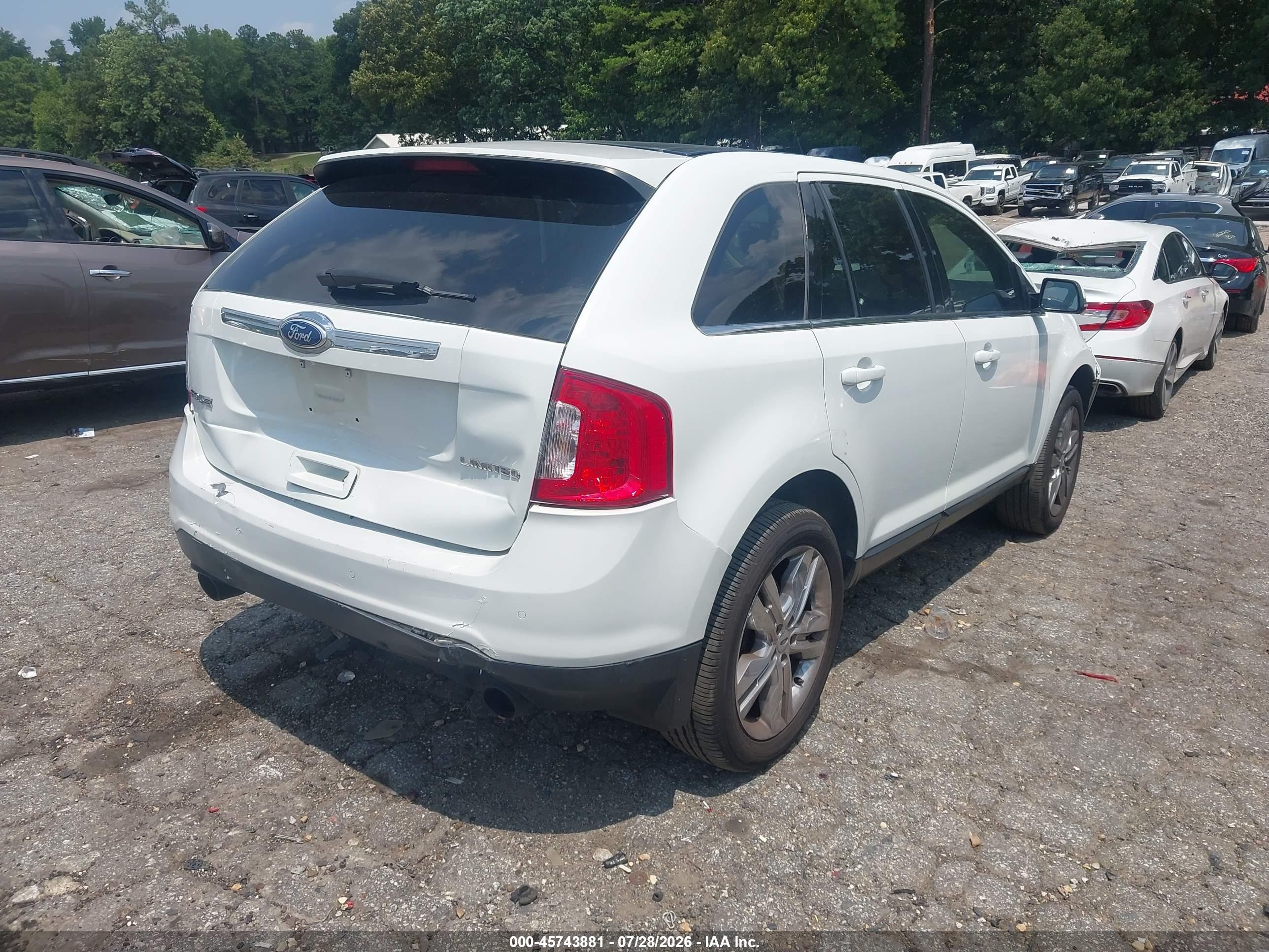 2012 Ford Edge Limited White vin: 2FMDK3KC9CBA25577