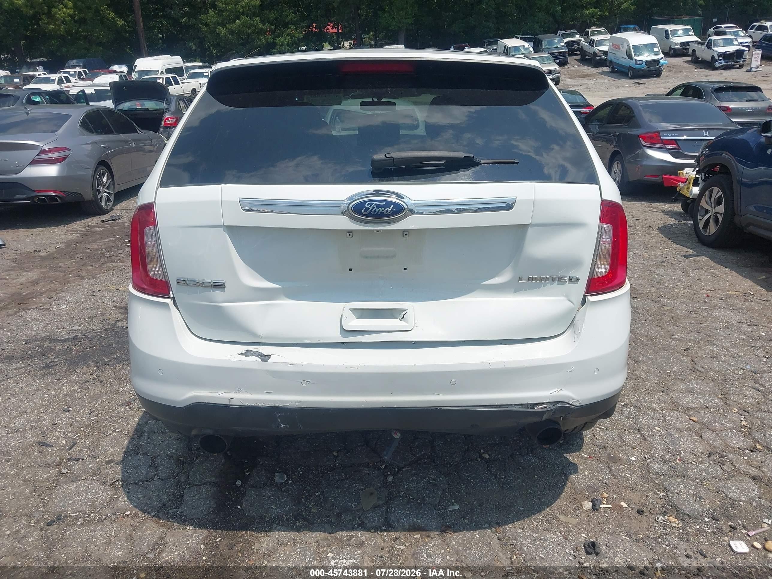 2012 Ford Edge Limited White vin: 2FMDK3KC9CBA25577
