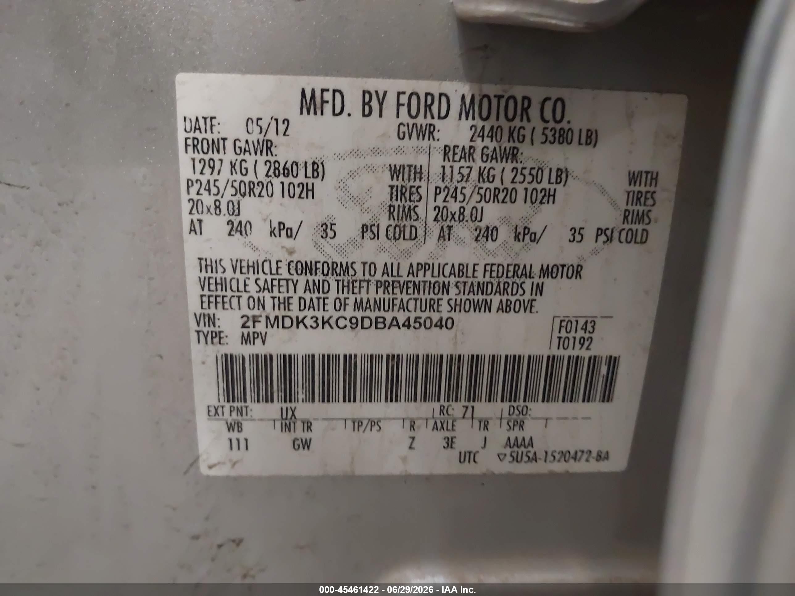 2013 Ford Edge Limited Silver vin: 2FMDK3KC9DBA45040