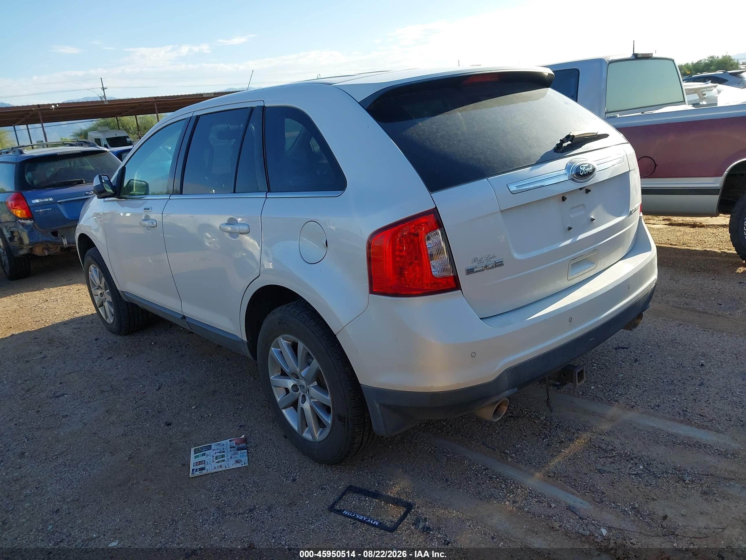2013 Ford Edge Limited White vin: 2FMDK3KC9DBA75753