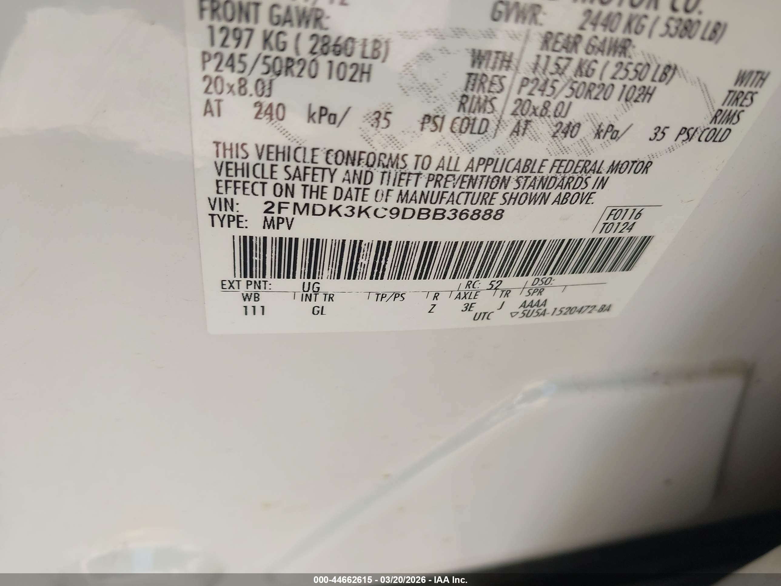 2013 Ford Edge Limited White vin: 2FMDK3KC9DBB36888