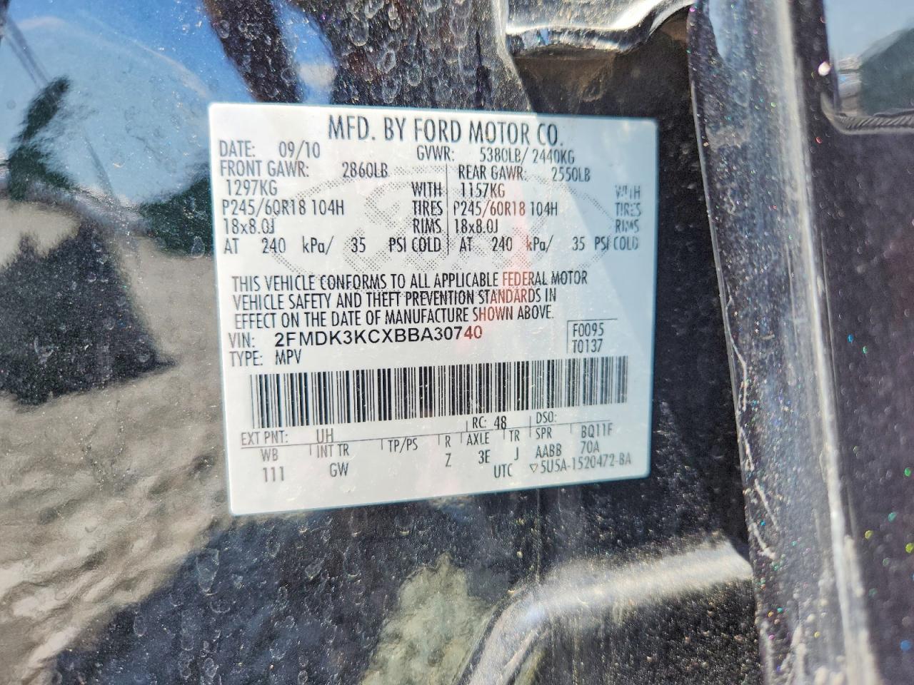 2011 Ford Edge Limited Black vin: 2FMDK3KCXBBA30740