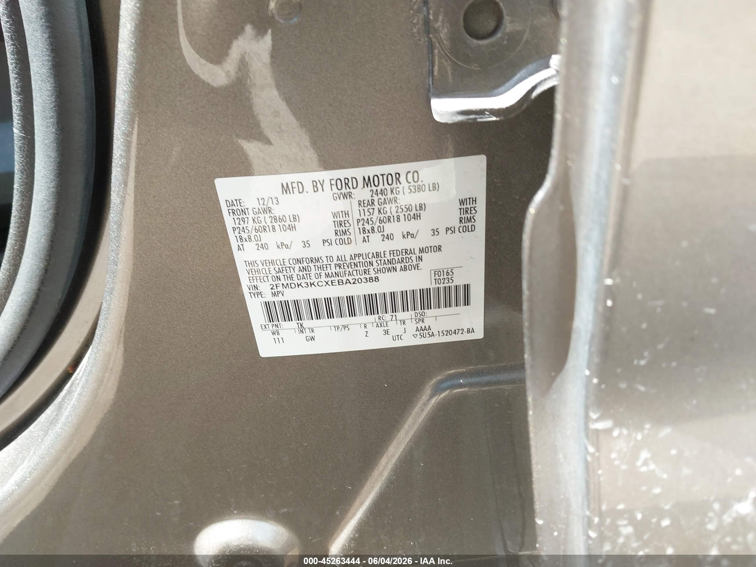 2014 Ford Edge Limited Gold vin: 2FMDK3KCXEBA20388