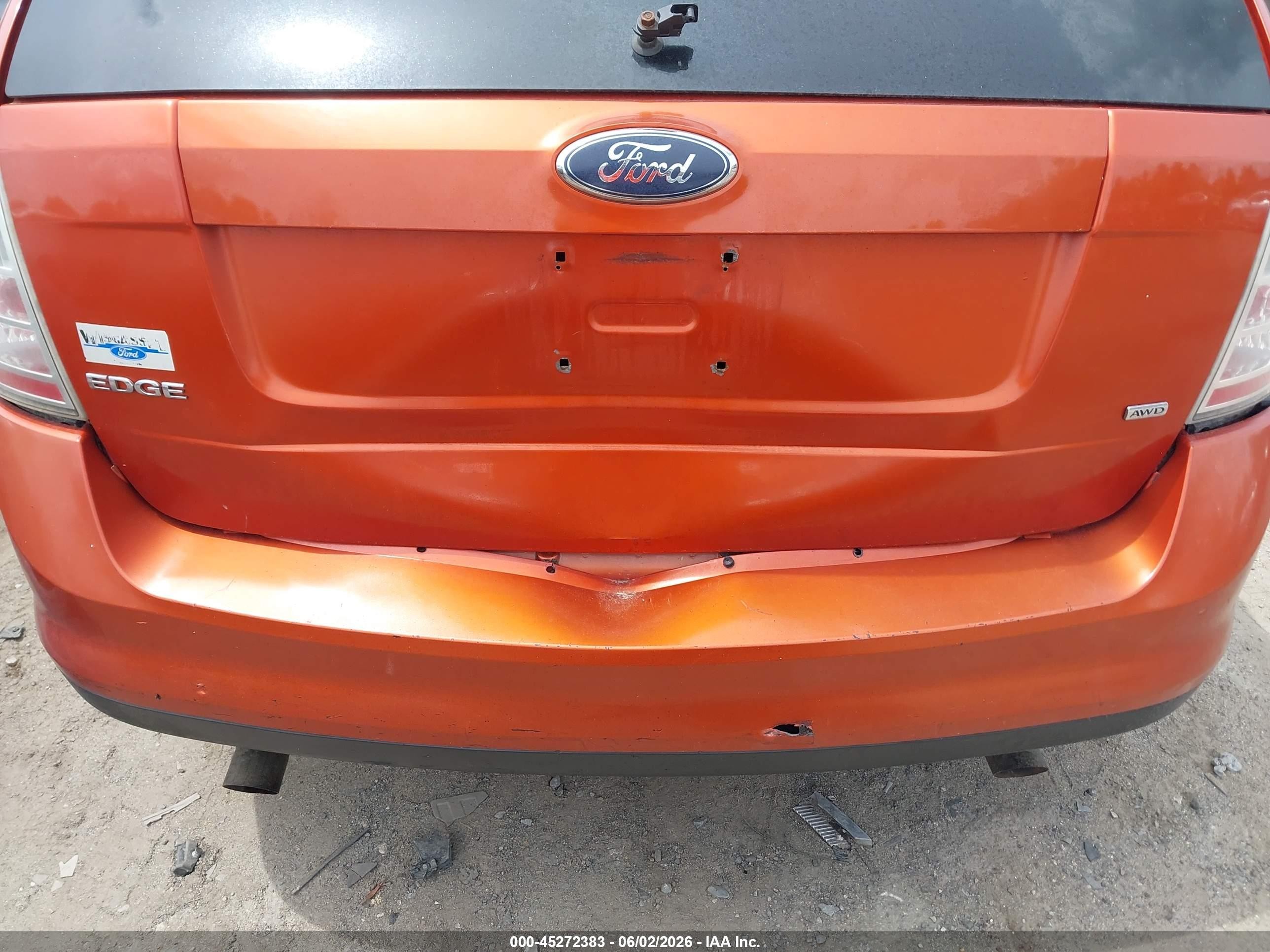 2007 Ford Edge Se Orange vin: 2FMDK46C87BA98977