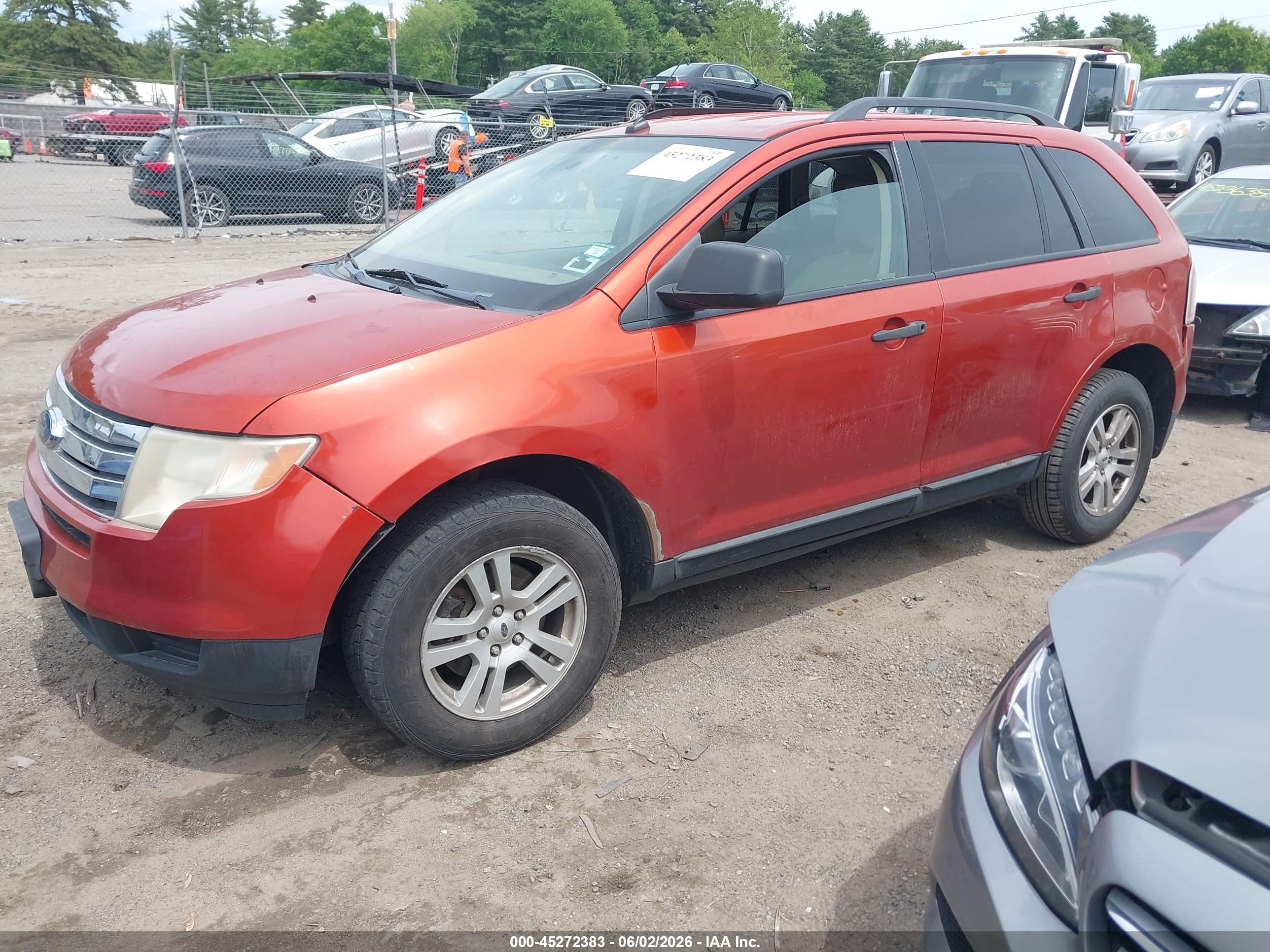 2007 Ford Edge Se Orange vin: 2FMDK46C87BA98977