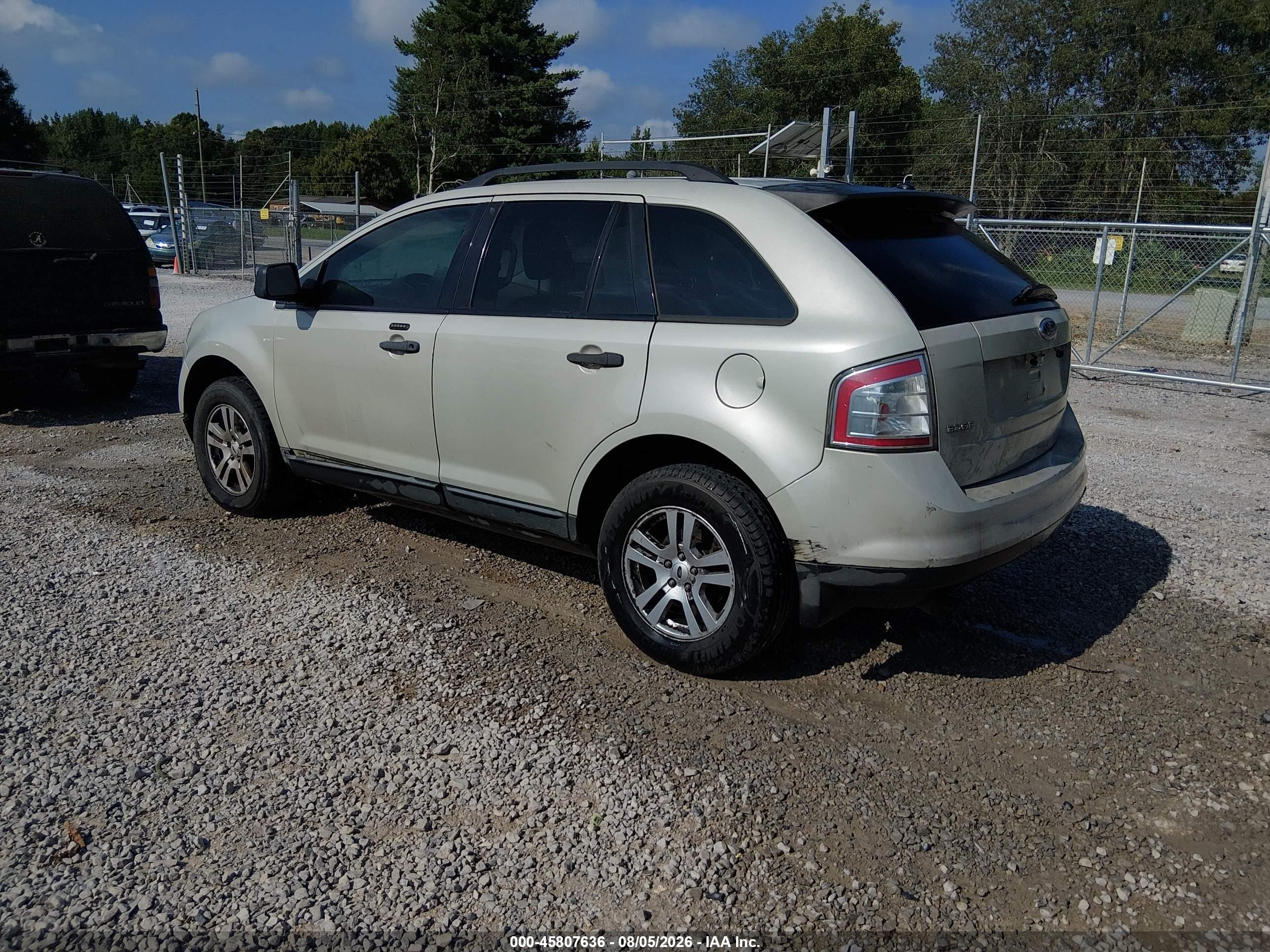 2007 Ford Edge Se Beige vin: 2FMDK46C87BB08164