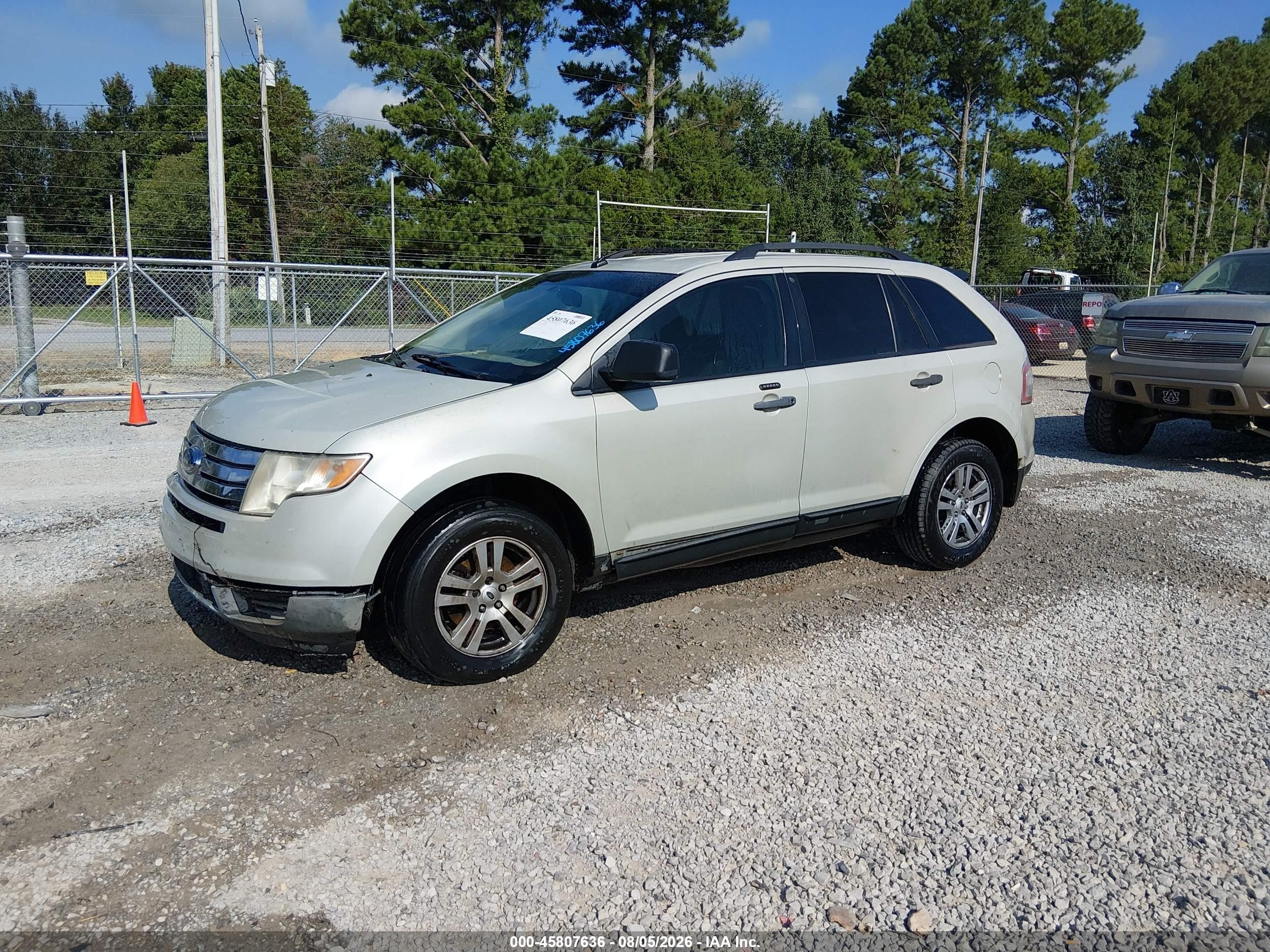 2007 Ford Edge Se Beige vin: 2FMDK46C87BB08164