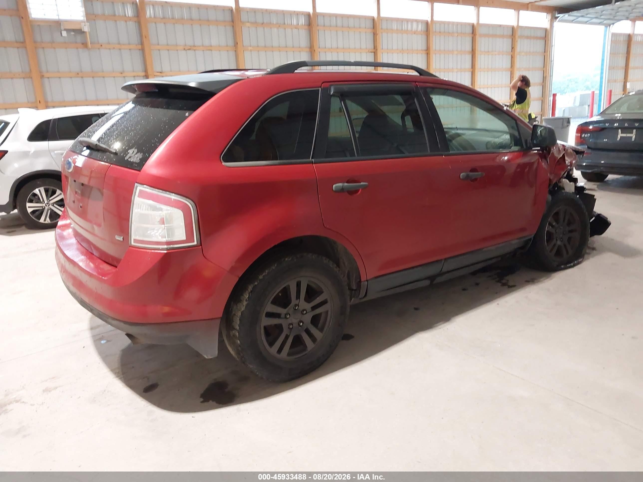 2007 Ford Edge Se Red vin: 2FMDK46C87BB09220